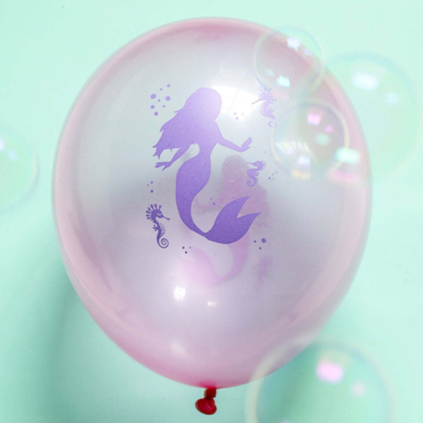 Mermaid Pastel Coloured Latex Multicolored Party Balloons - (33 cm - 6 pieces) - Anilas UK