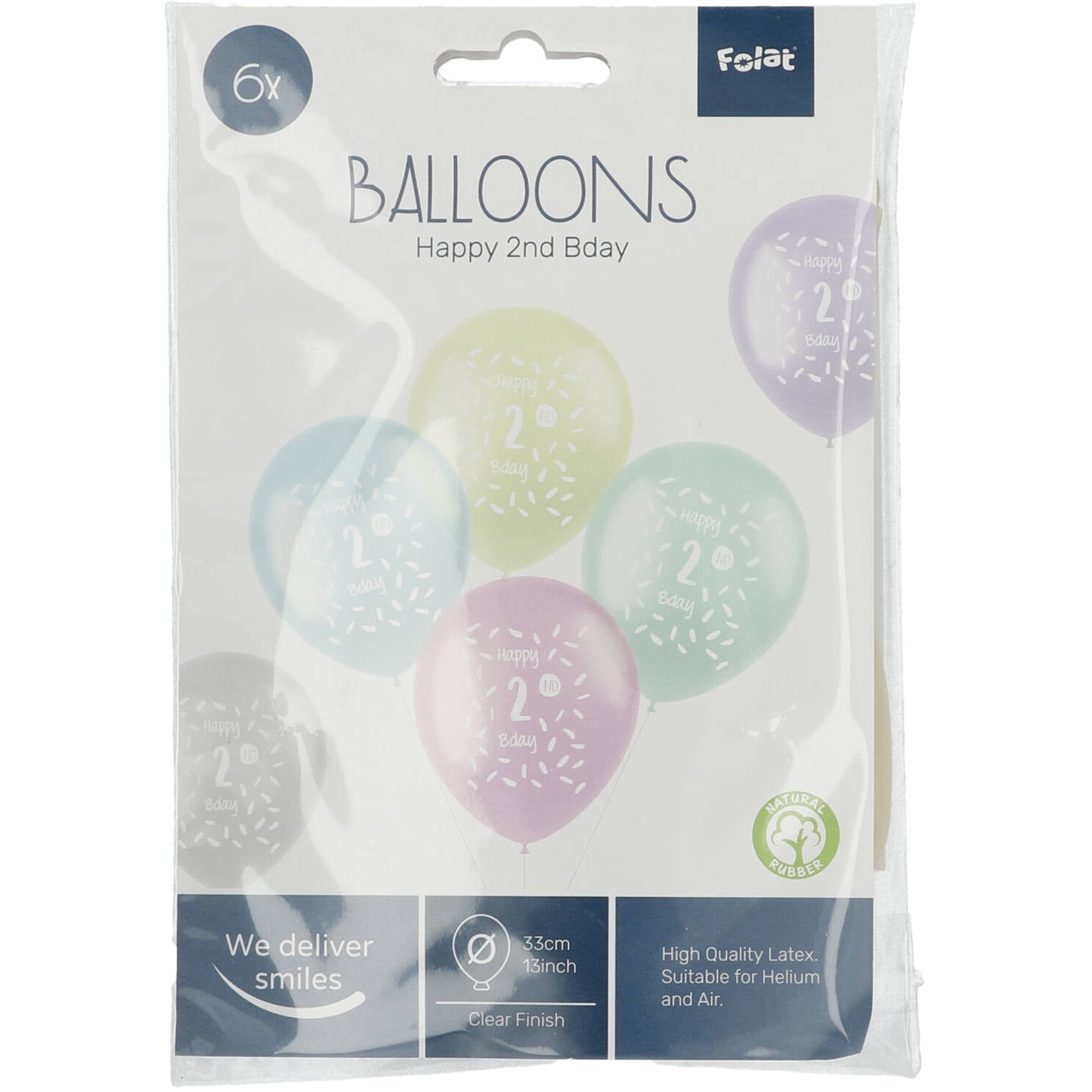 Balloons Age 2 Years Multicolored 33cm - 6 Pieces - Anilas UK