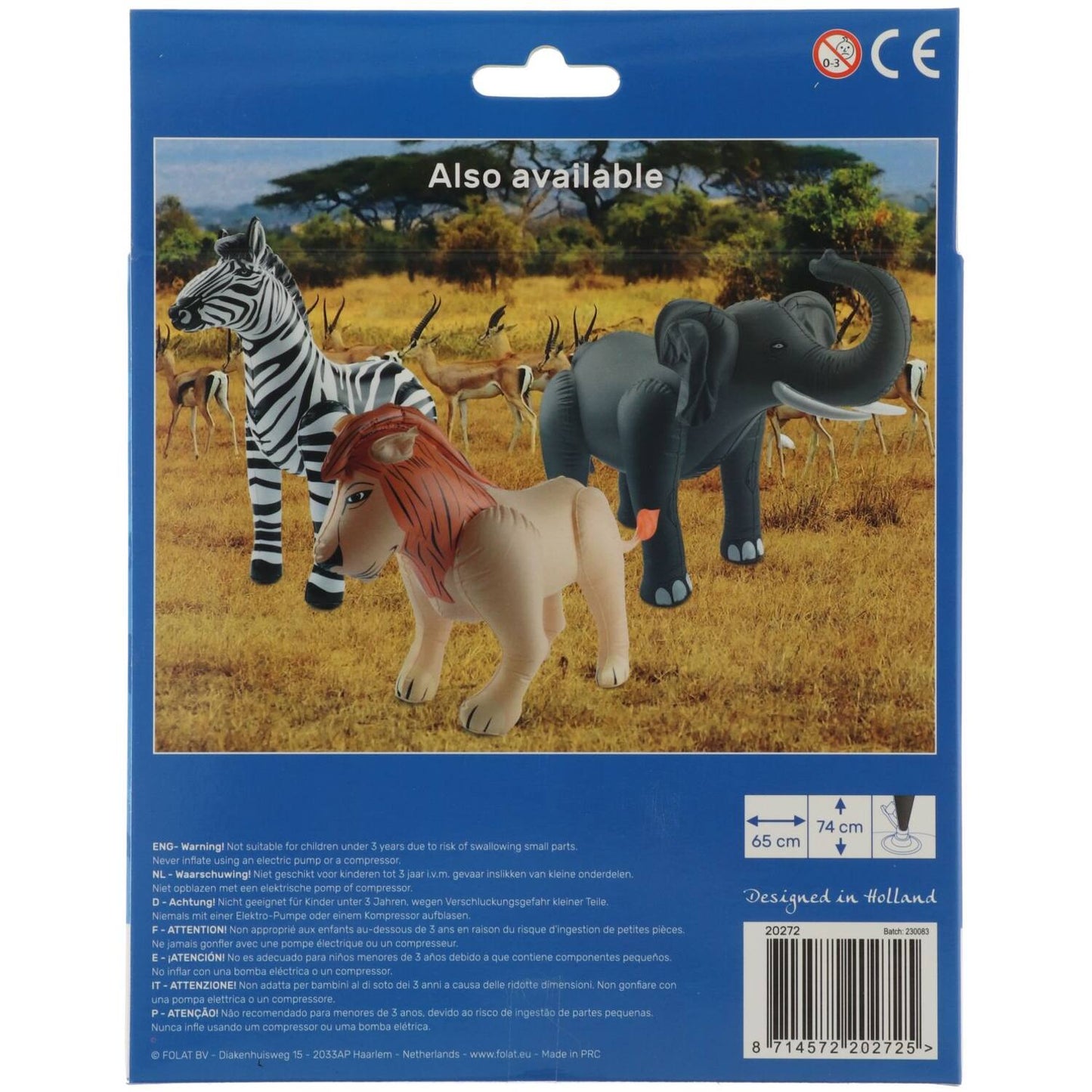 Inflatable Giraffe - 74 x 65 cm - Anilas UK