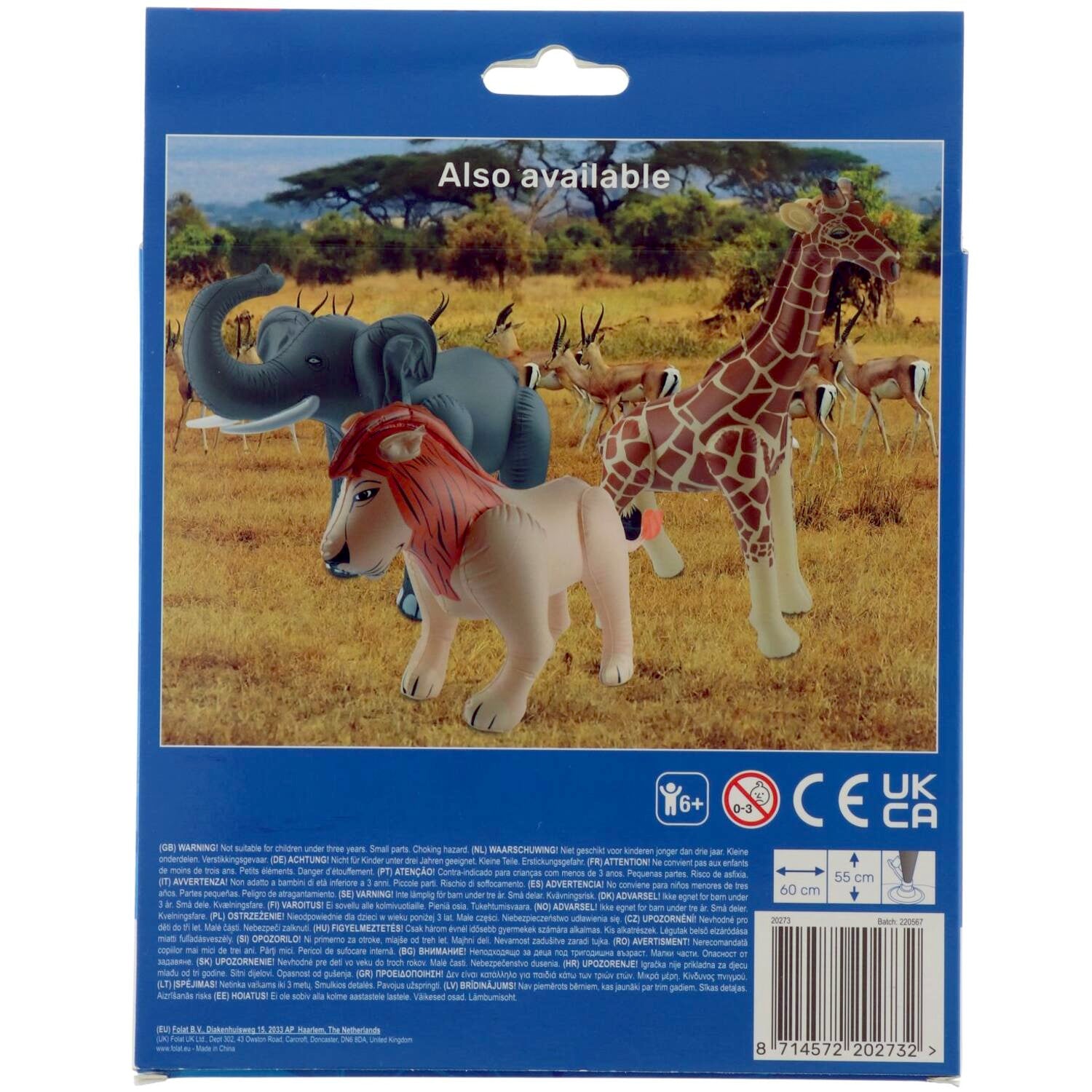 Inflatable Zebra - 60x55 cm - Anilas UK