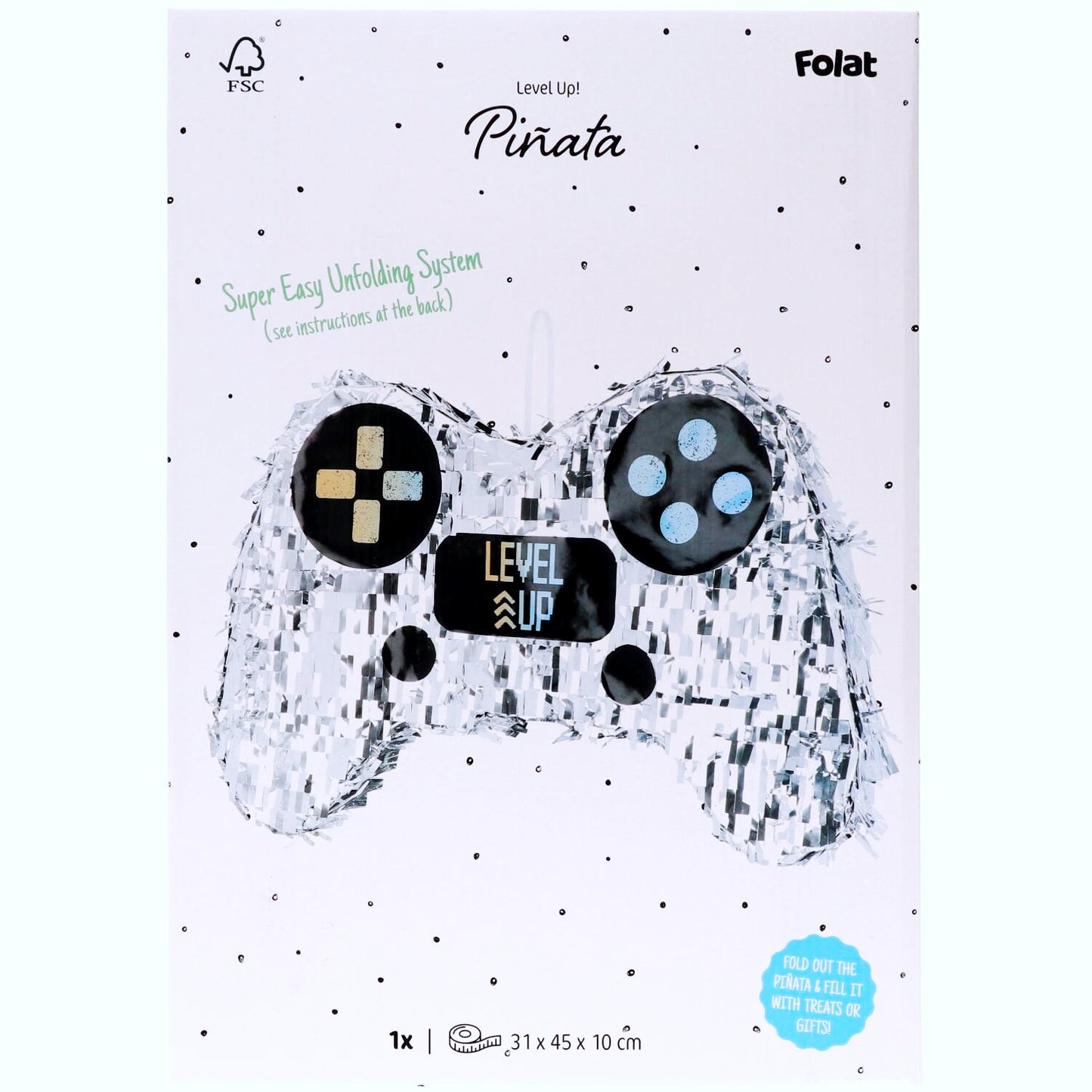 Level Up Gamer Birthday Party Piñata - 31 x 45 x 10 cm