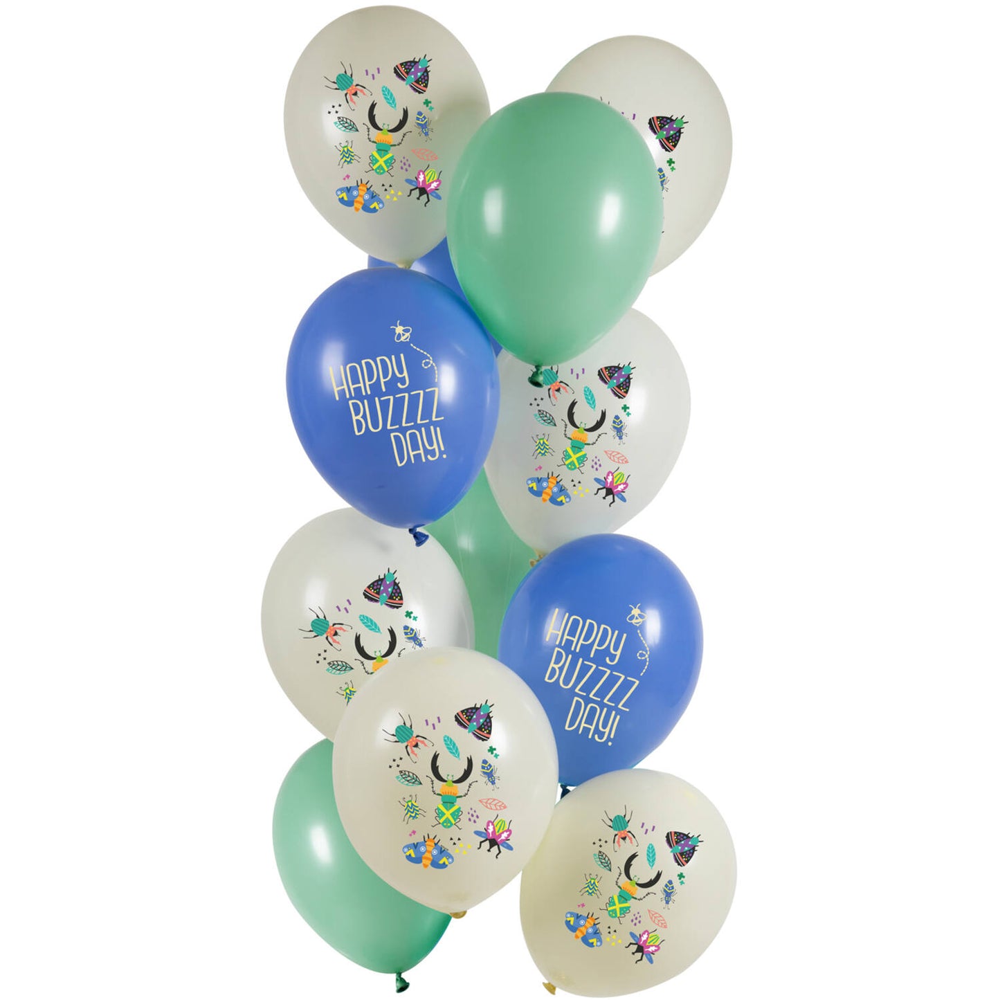 Birthday Bugs Latex Balloons 33 cm, 12 Pack