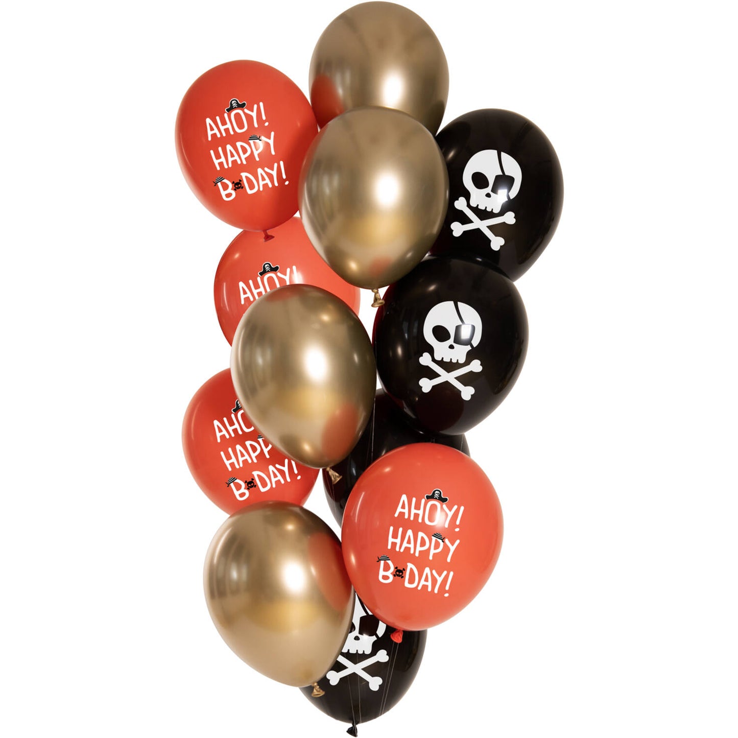 Birthday Pirate Latex Balloons 33 cm, 12 Pack