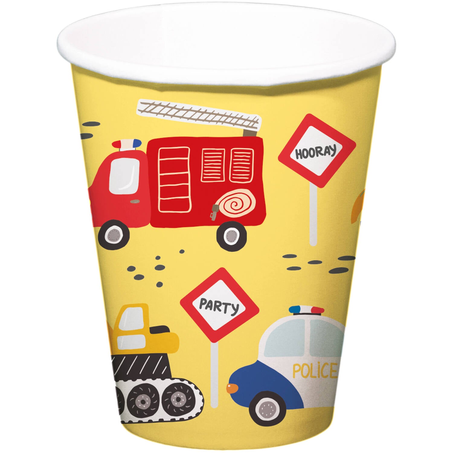 Wacky Wheels Paper Cups 250 ml (Pack of 8) - Anilas UK