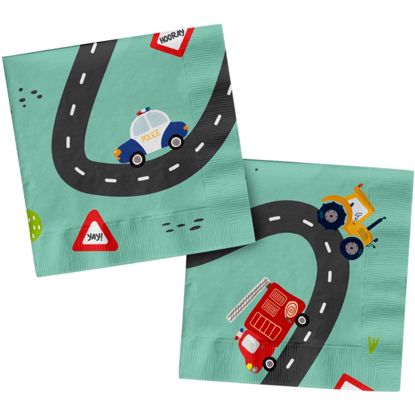 Wacky Wheels Napkins, 33 x 33 cm, 20 Paper Napkins - Anilas UK