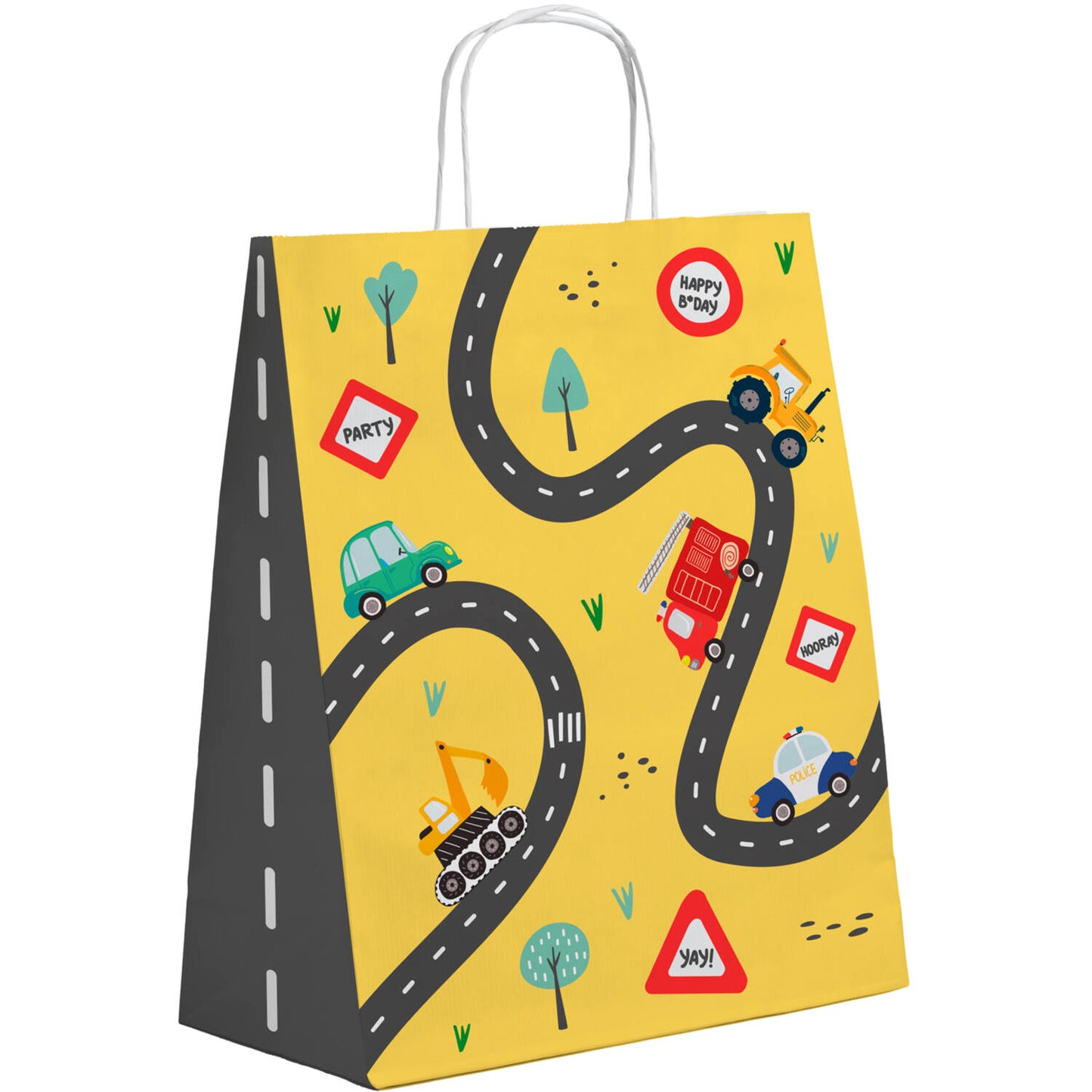 Wacky Wheels Party/Gift Bags, 20 x 27 cm (Pack of 1 or 6) - Anilas UK