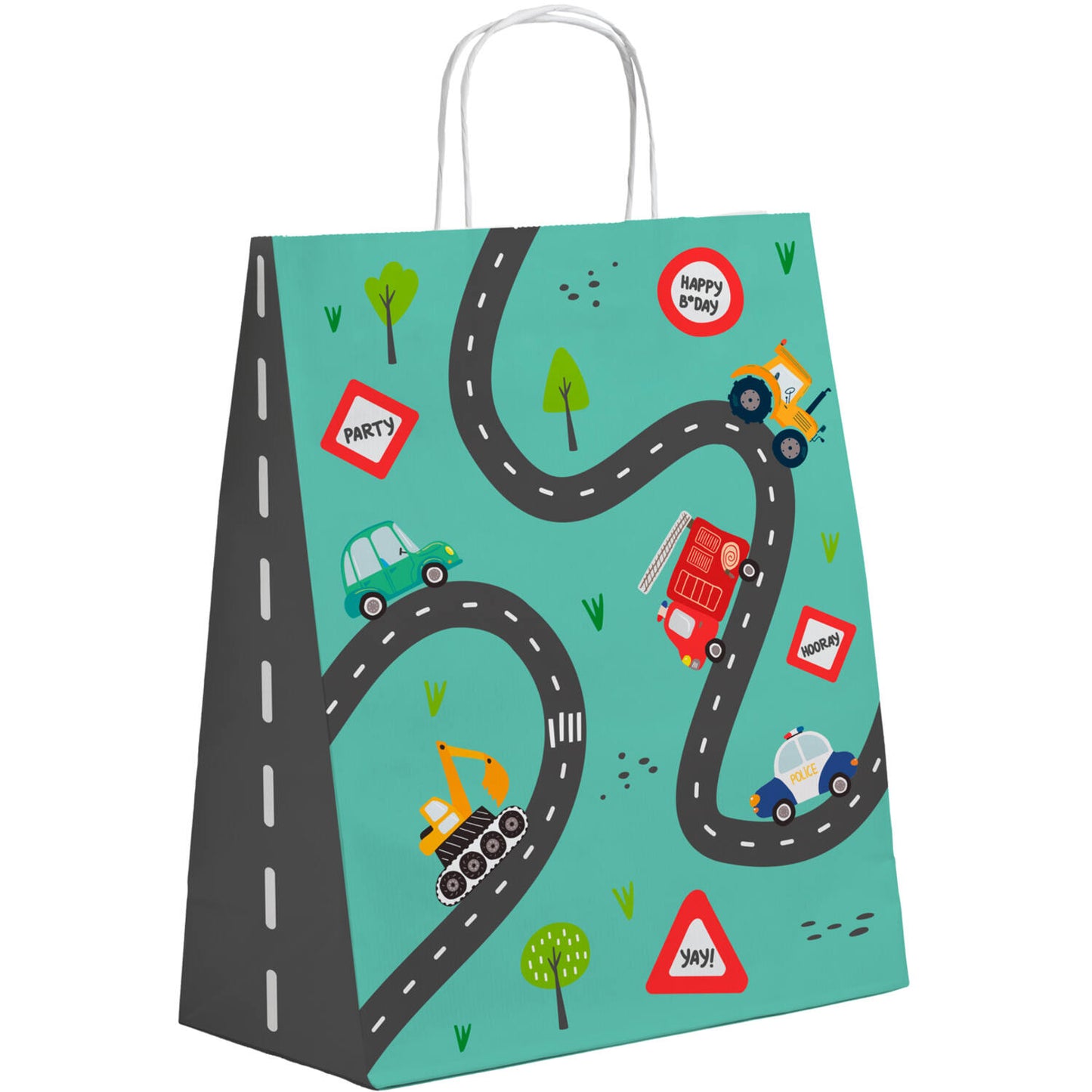 Wacky Wheels Party/Gift Bags, 20 x 27 cm (Pack of 1 or 6) - Anilas UK