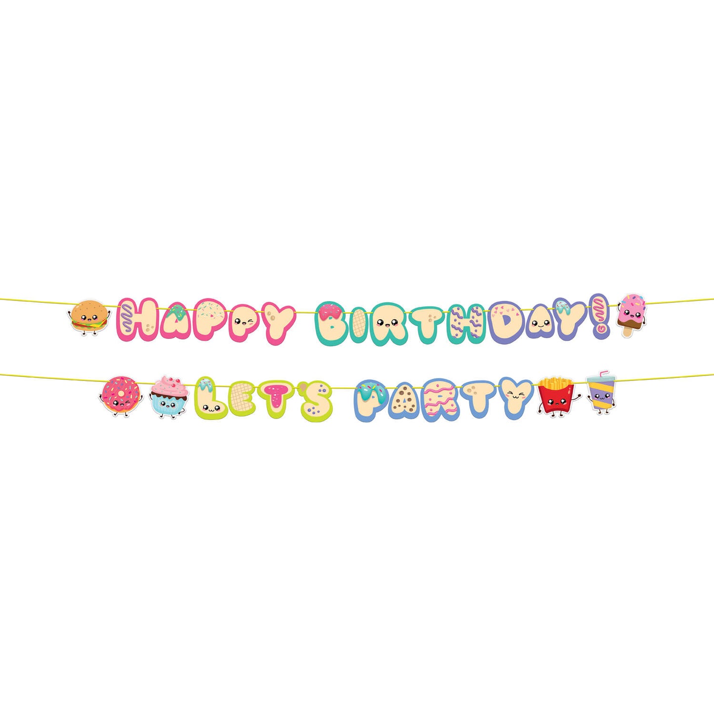 Kawaii Happy Birthday Letter Party Banner Set - Anilas UK