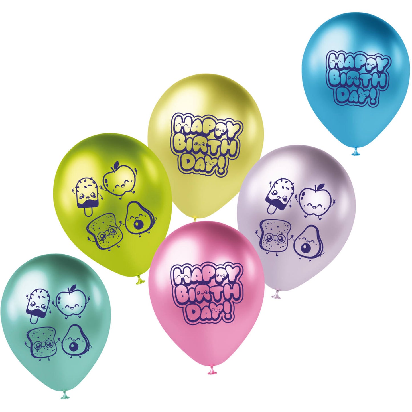 Kawaii Party Latex Balloons 33 cm, 6 Pack - Anilas UK