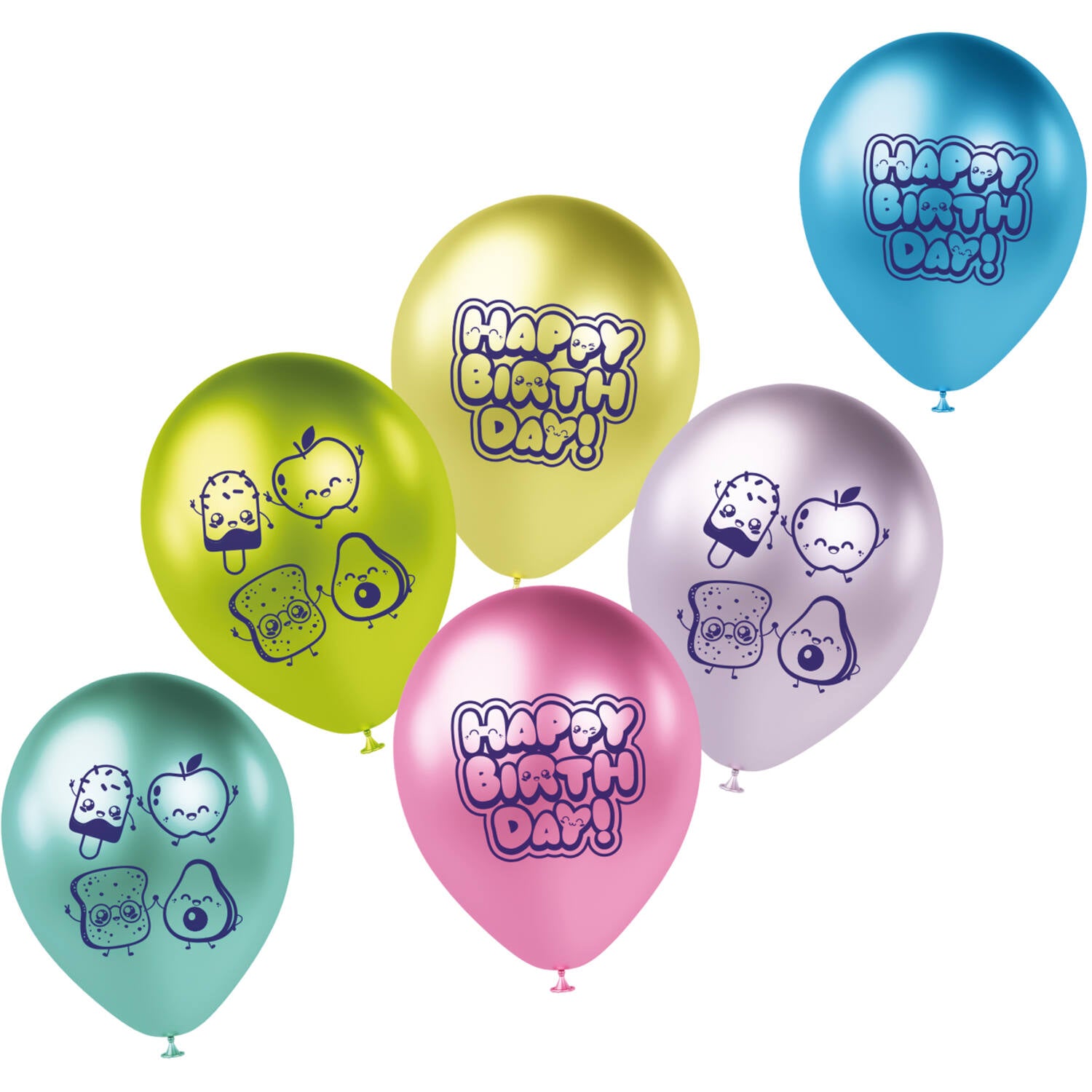 Kawaii Party Latex Balloons 33 cm, 6 Pack - Anilas UK