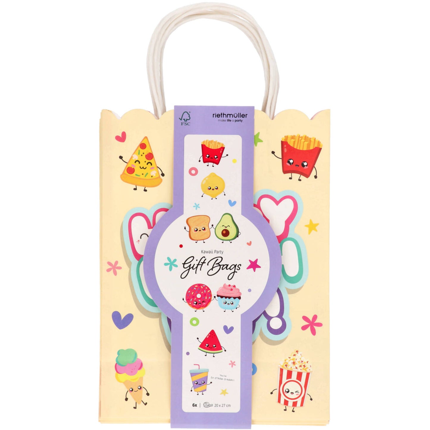 Kawaii Party/Gift Bags, 20 x 27 cm (Pack of 1 or 6) - Anilas UK