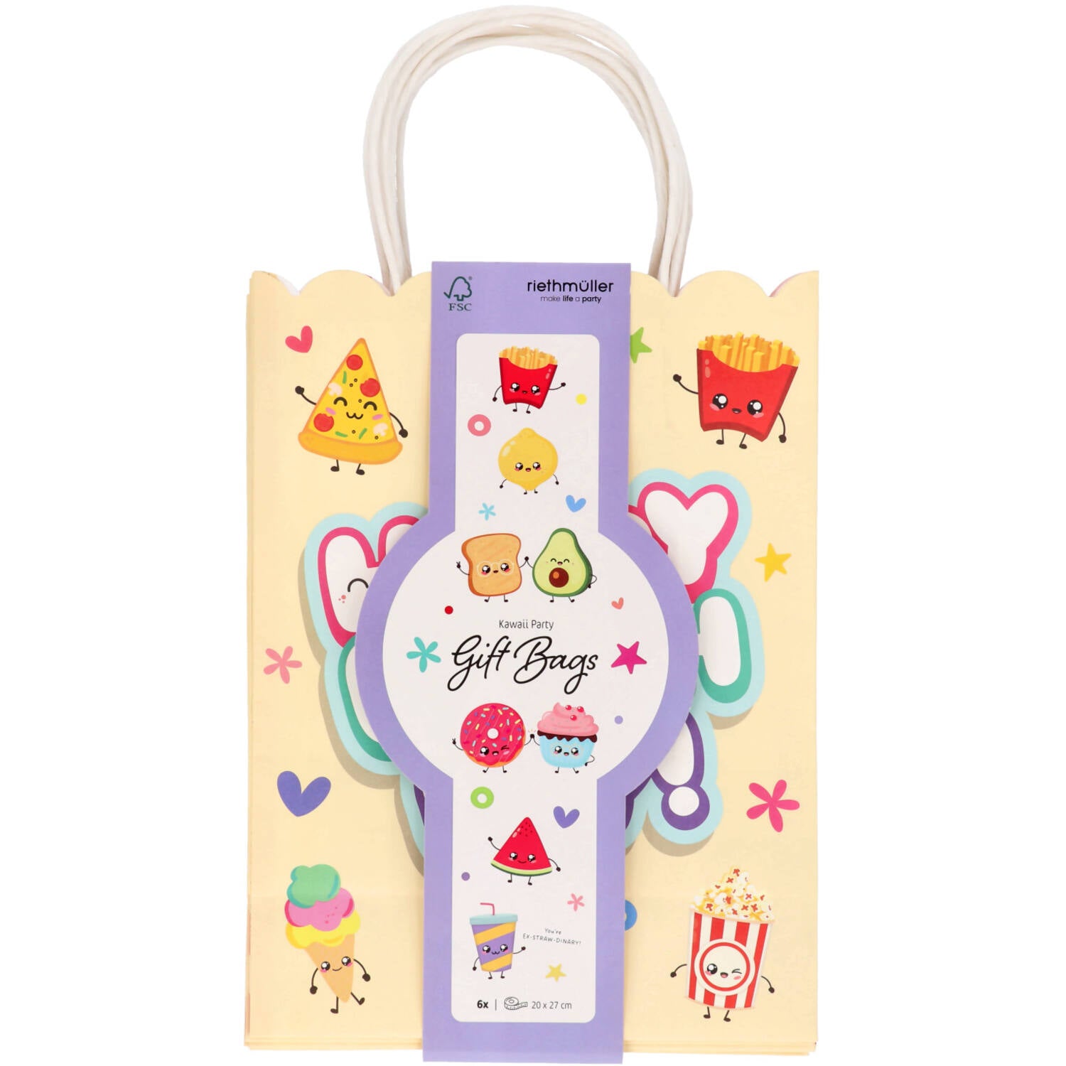 Kawaii Party/Gift Bags, 20 x 27 cm (Pack of 1 or 6) - Anilas UK