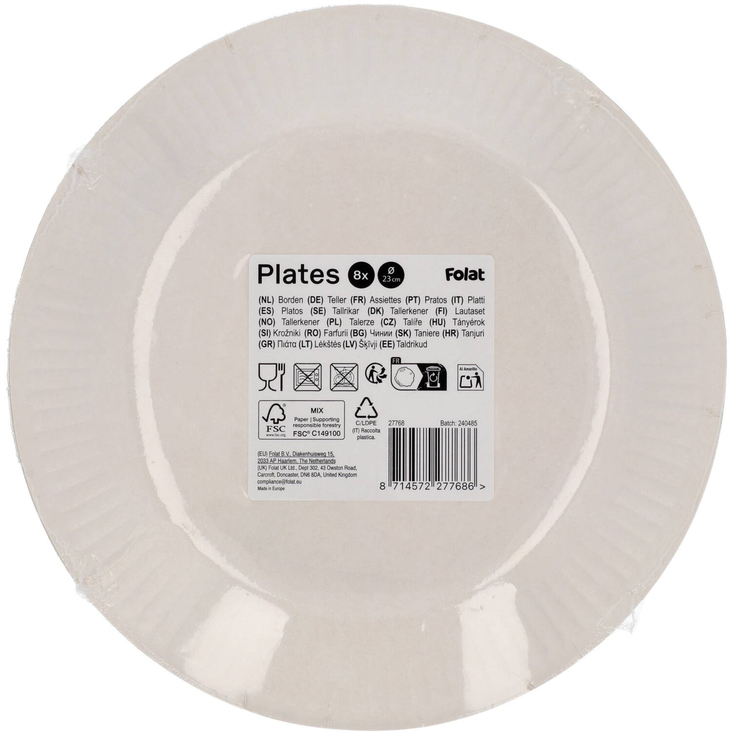 Stripetastic Paper Plates 23 cm (Pack of 8) - Anilas UK