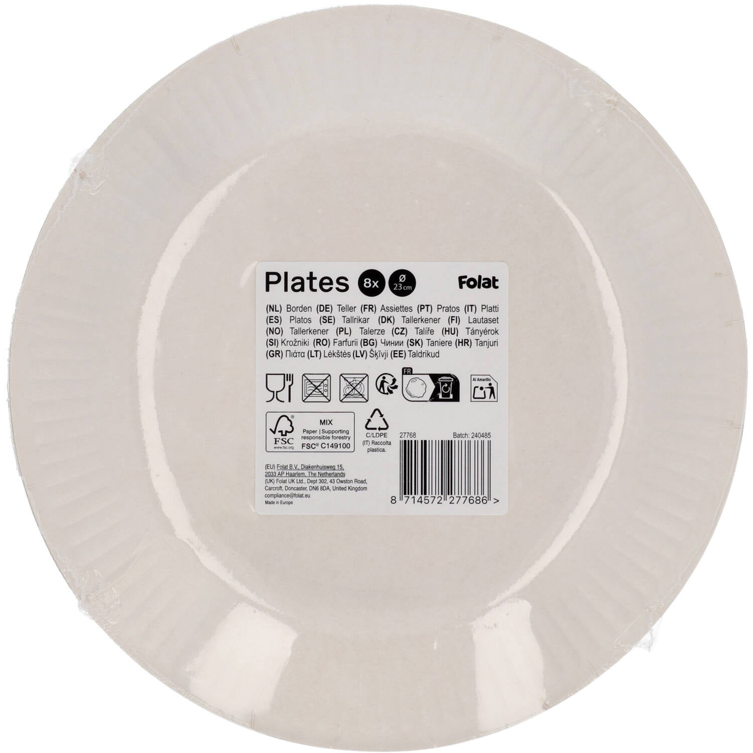 Stripetastic Paper Plates 23 cm (Pack of 8) - Anilas UK