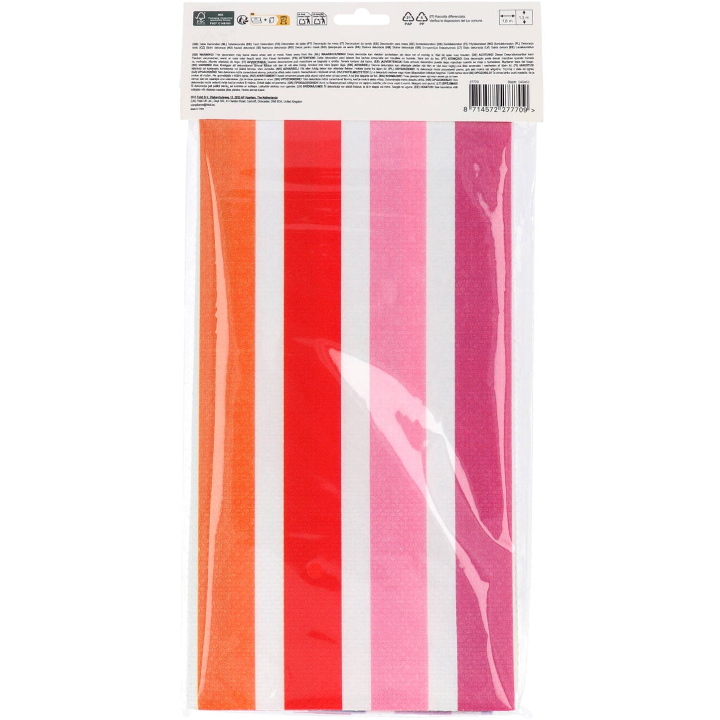 Stripetastic Paper Tablecover 180 × 130 cm - Anilas UK