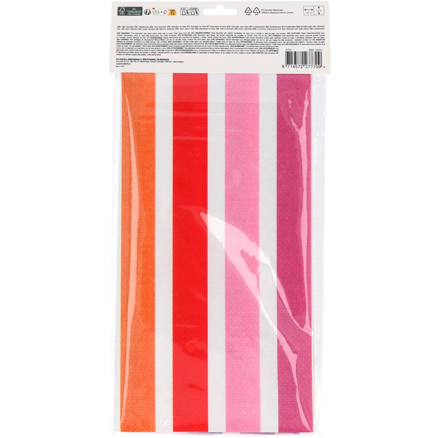 Stripetastic Paper Tablecover 180 × 130 cm - Anilas UK