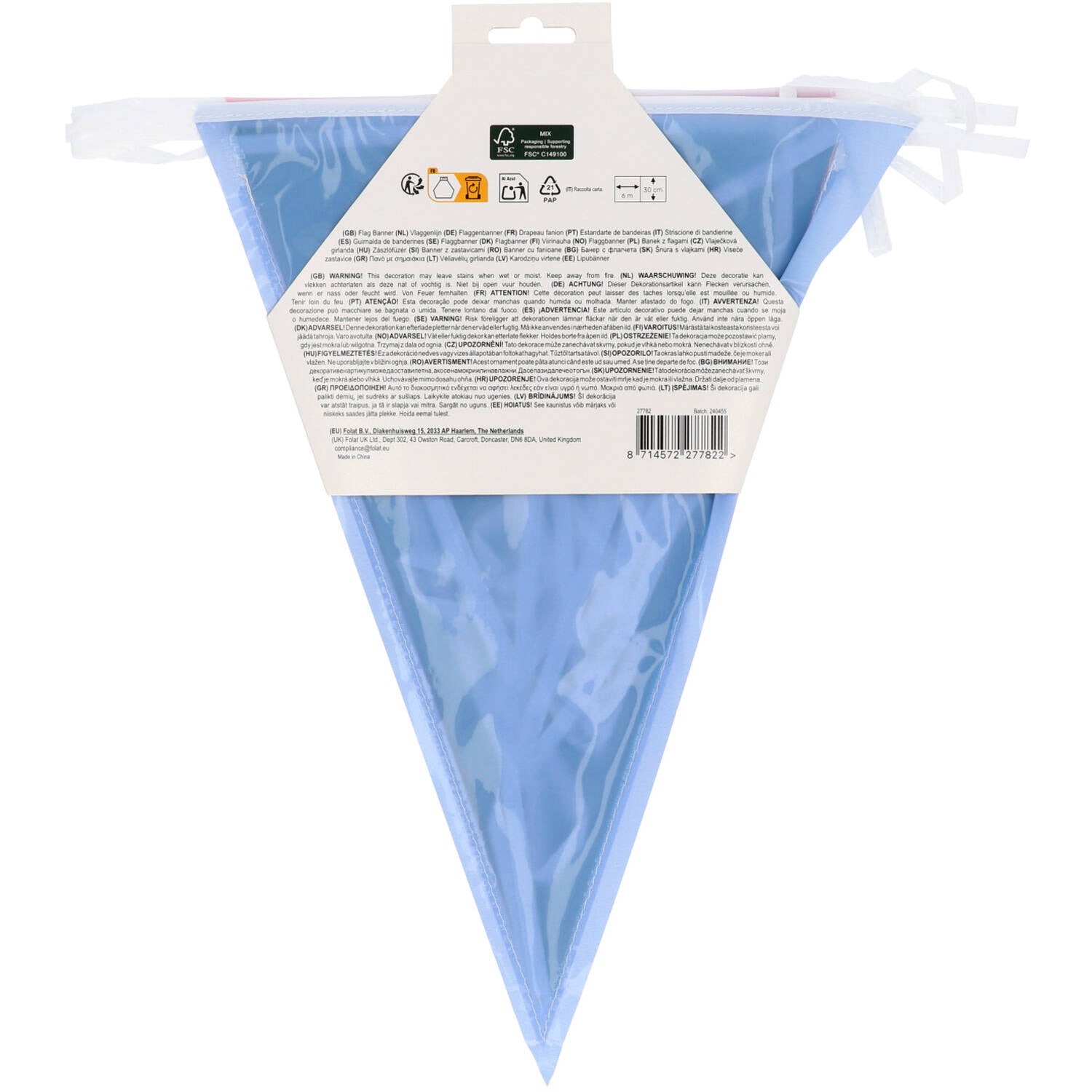 Stripetastic Birthday Party Bunting Banner 6m ( Reusable) - Anilas UK