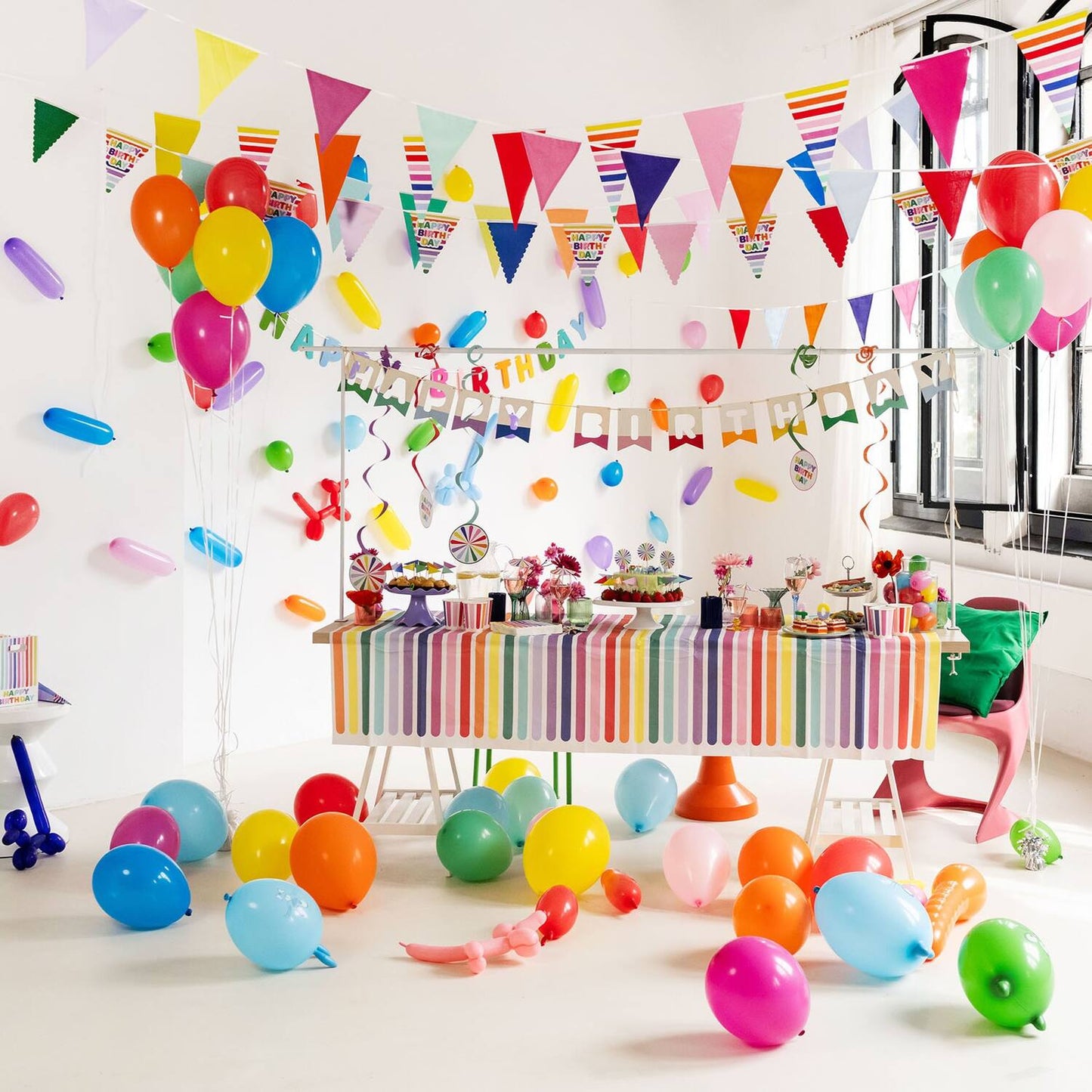 Stripetastic Reusable Fabric Bunting Banner 6m - Anilas UK