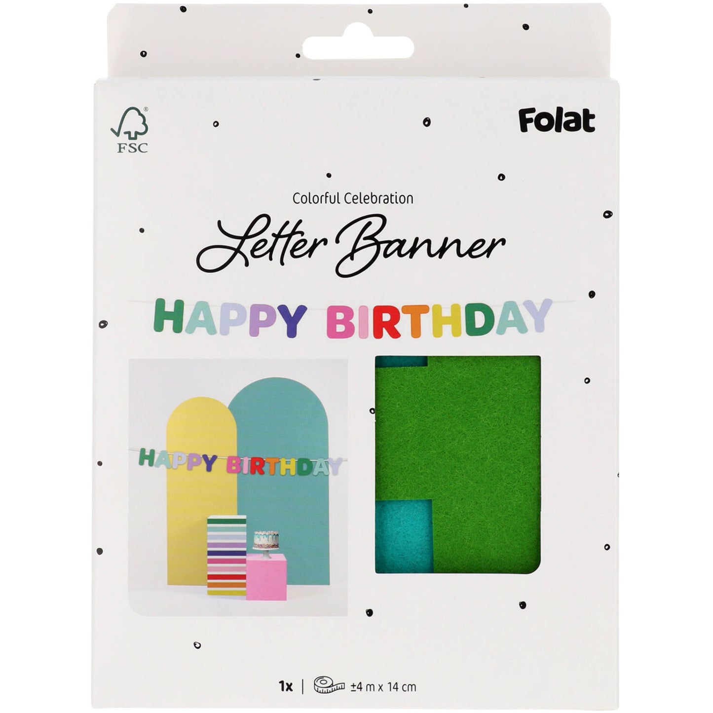 Stripetastic Felt Happy Birthday Party Banner, 4m - Anilas UK