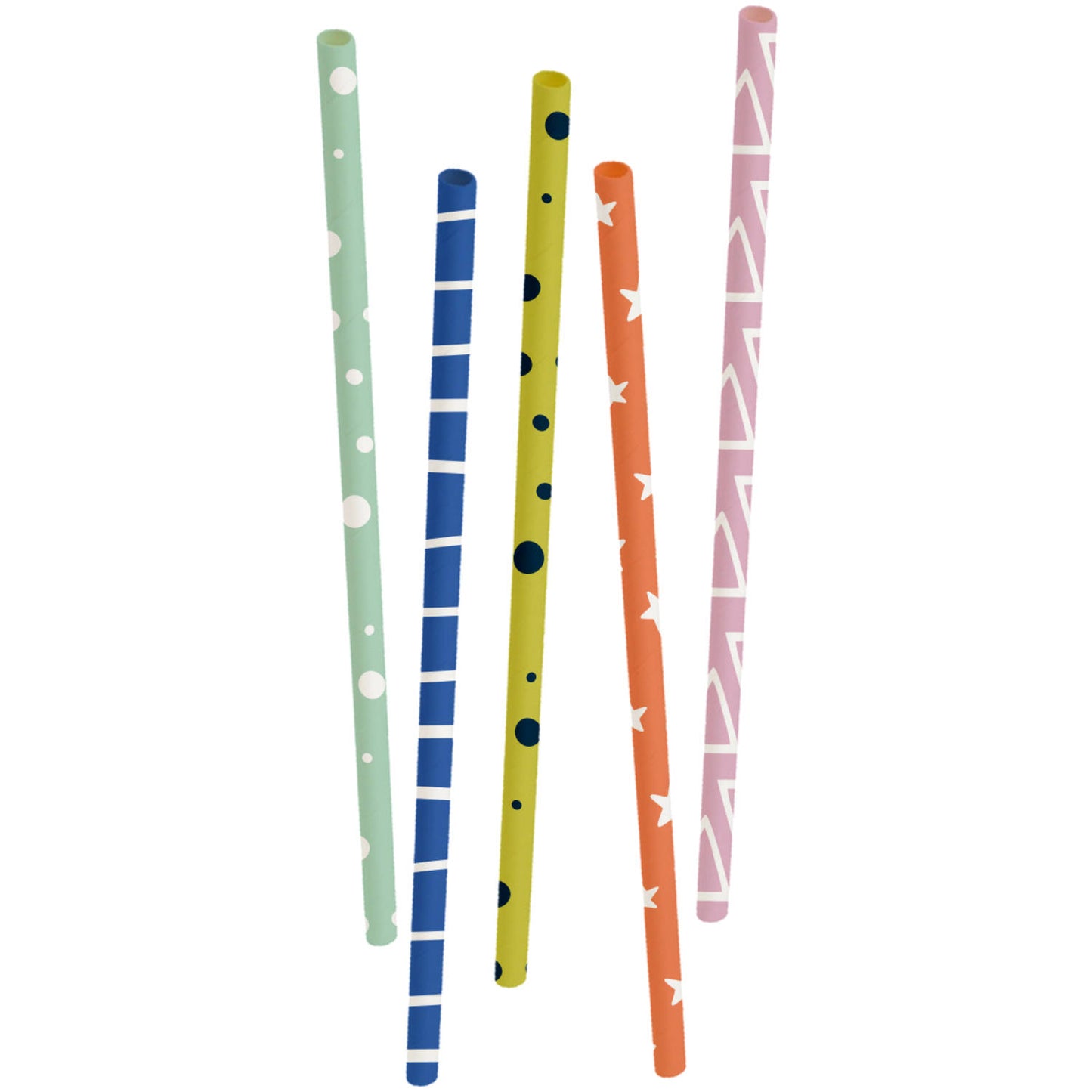 Multicoloured Paper Straws 20 cm (Pack of 20) - Anilas UK