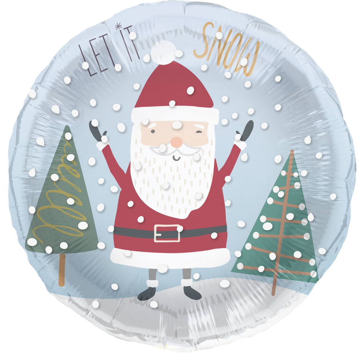 'Let it snow' Santa Snow Globe Foil Balloon 45 cm