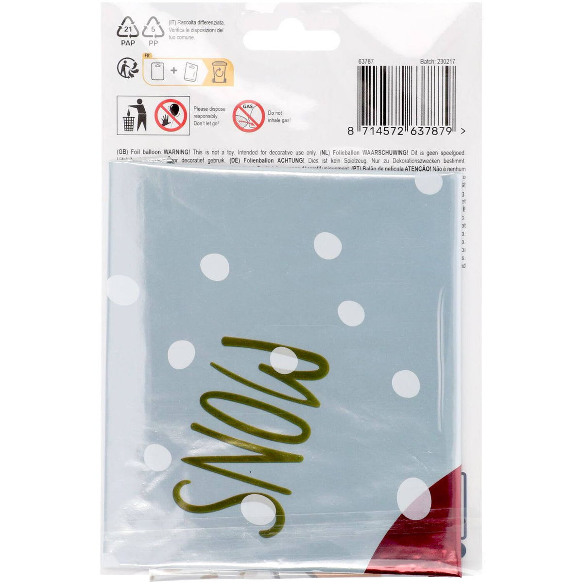 'Let it snow' Santa Snow Globe Foil Balloon 45 cm