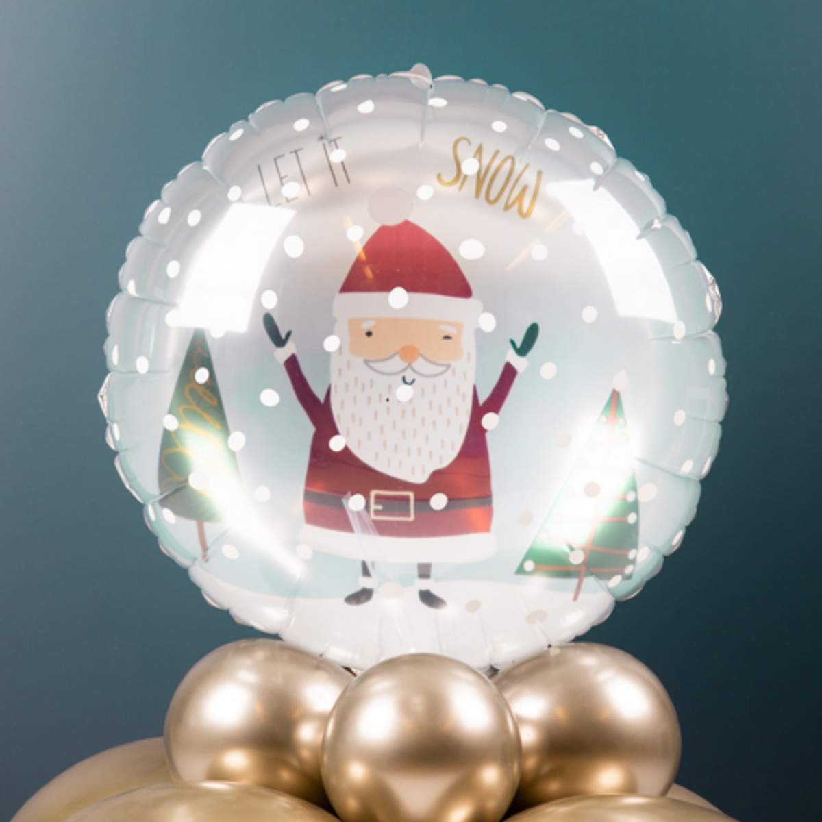 'Let it snow' Santa Snow Globe Foil Balloon 45 cm