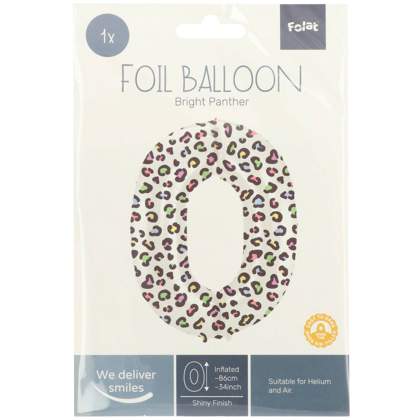 Bright Panther Number 0 Foil balloon, 86cm