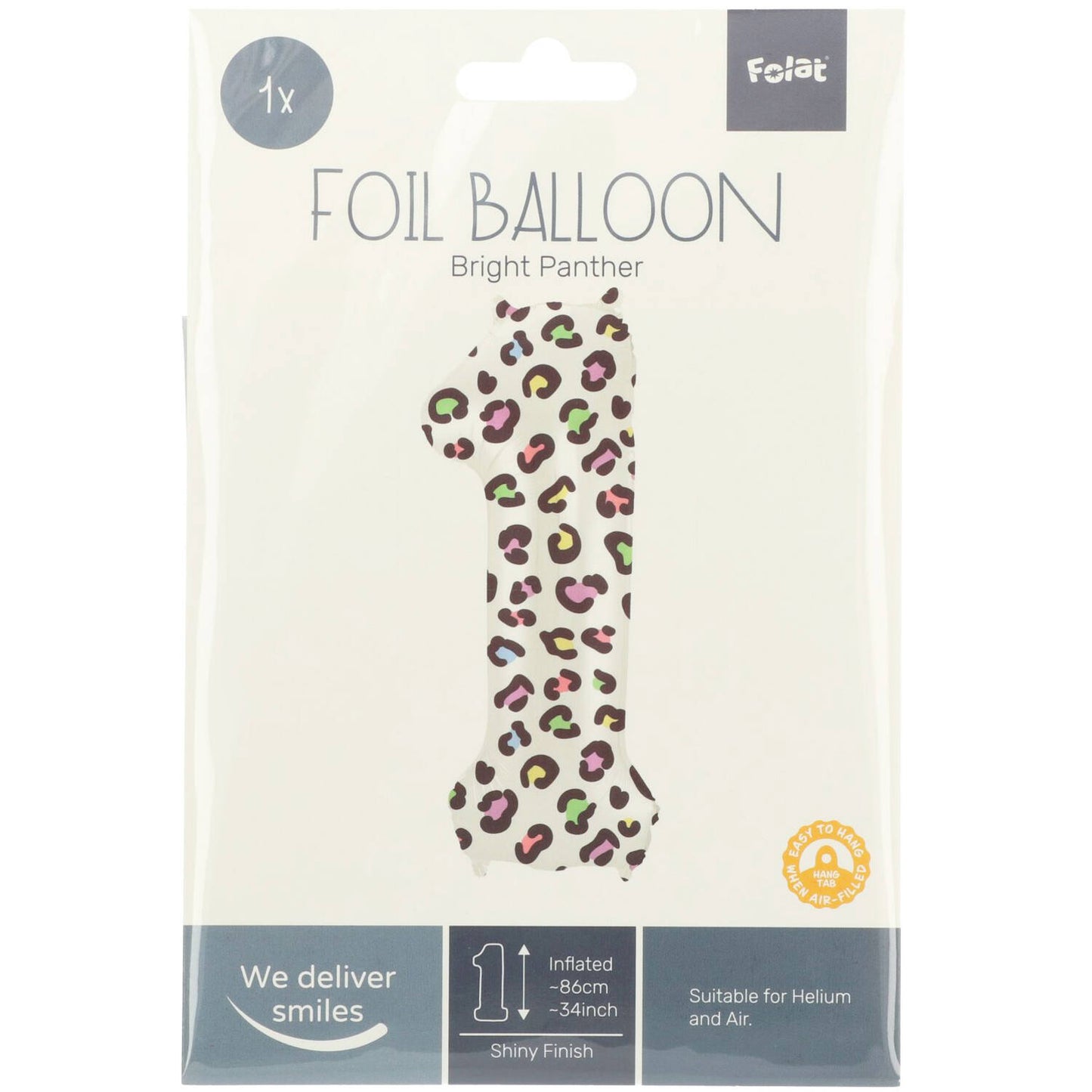 Bright Panther Number 1 Foil balloon, 86cm