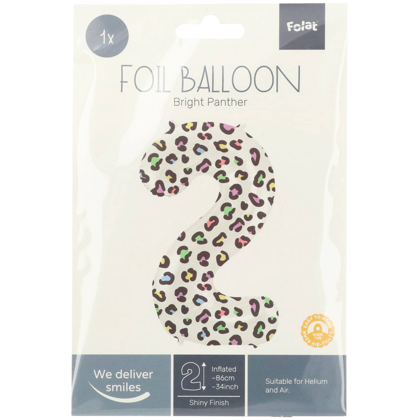 Bright Panther Number 2 Foil balloon, 86cm