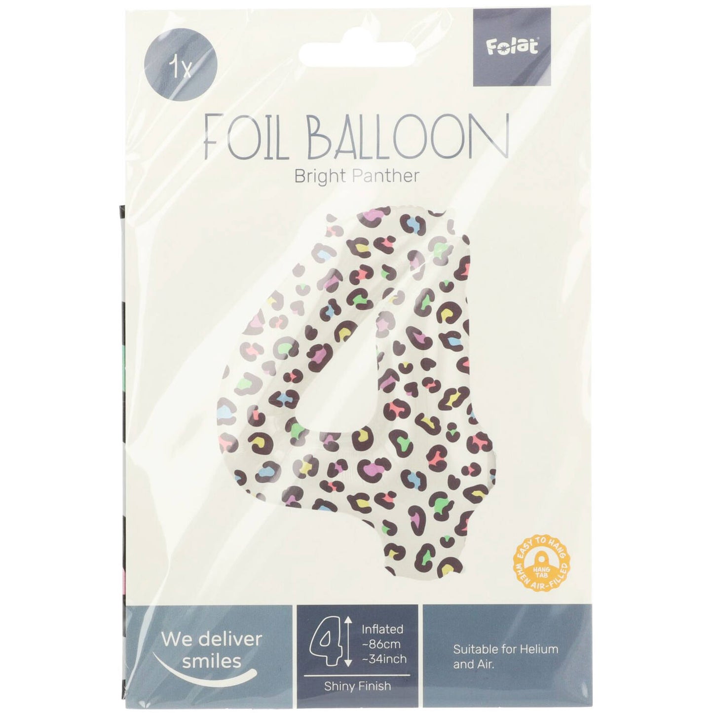 Bright Panther Number 4 Foil balloon, 86cm