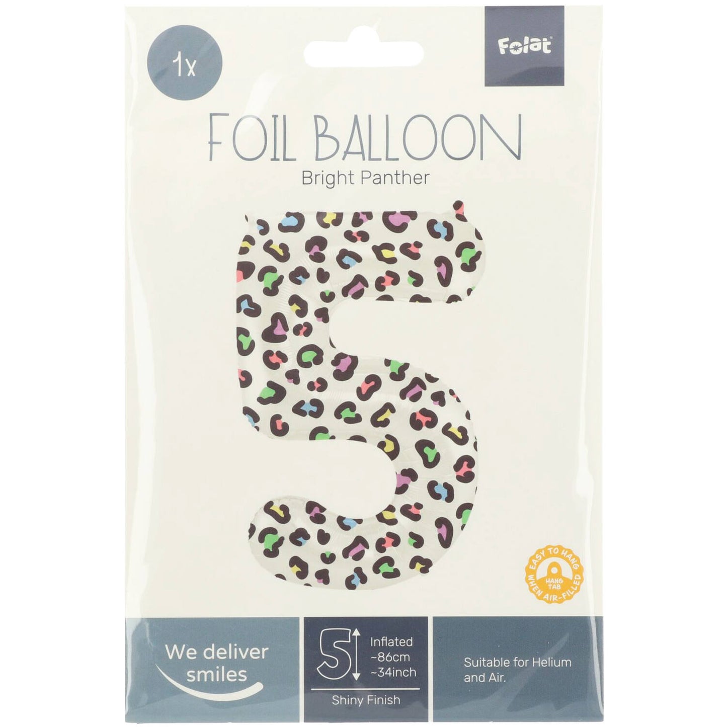 Bright Panther Number 5 Foil balloon, 86cm