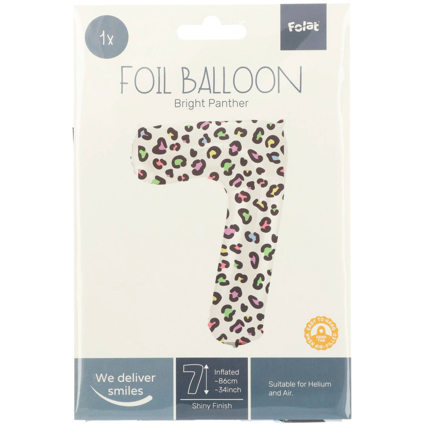 Bright Panther Number 7 Foil balloon, 86cm