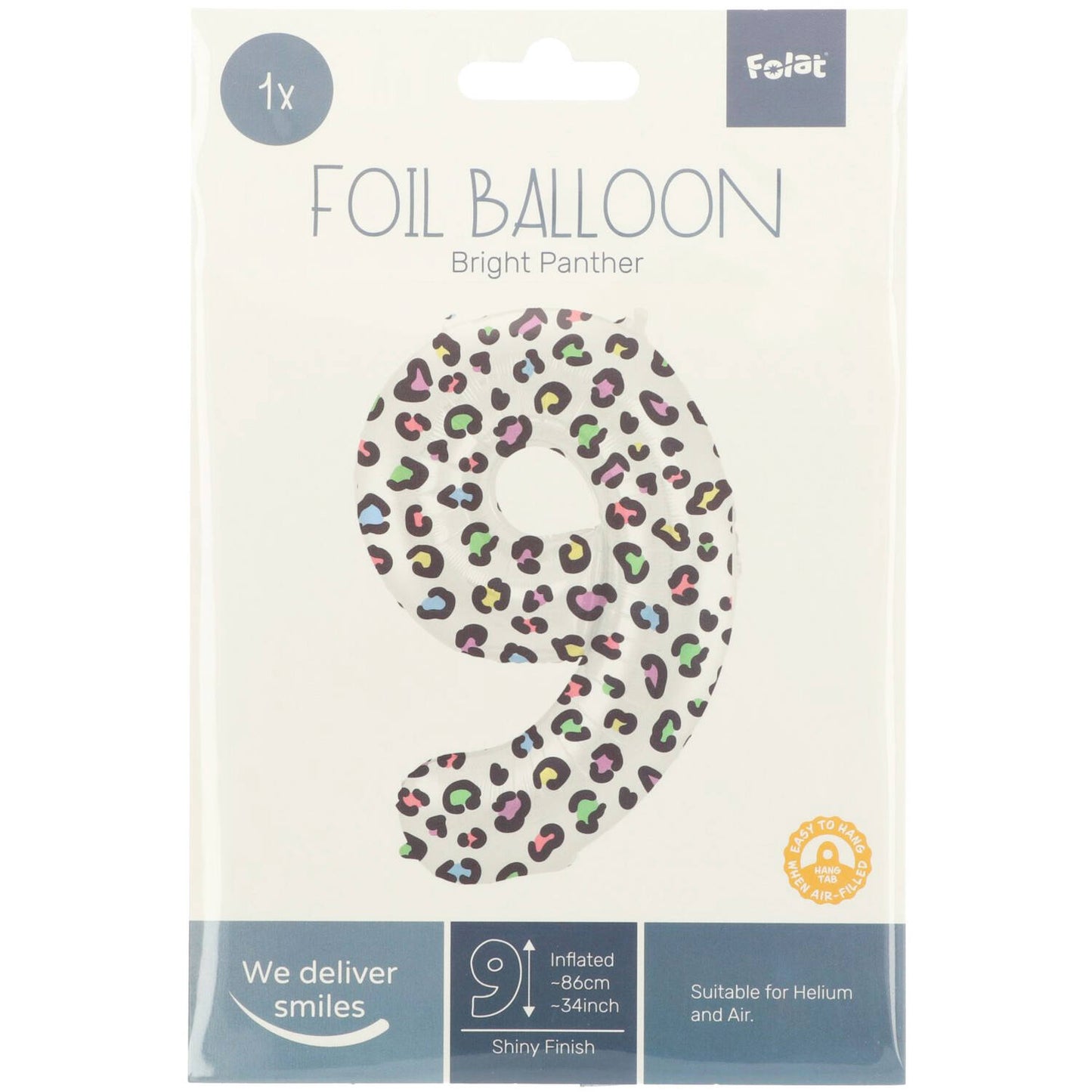 Bright Panther Number 9 Foil balloon, 86cm