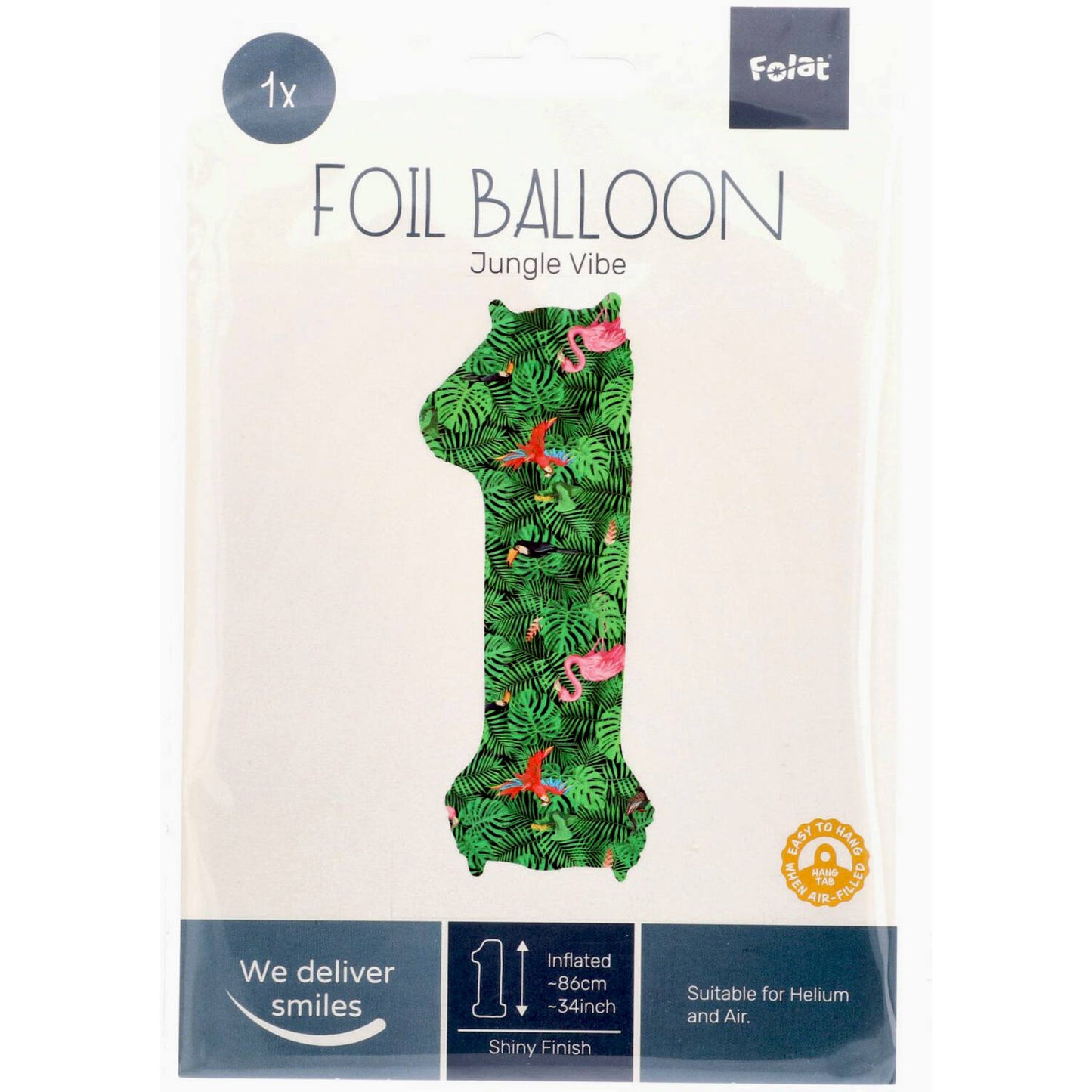 Jungle Vibe Number 1 Foil balloon, 86cm