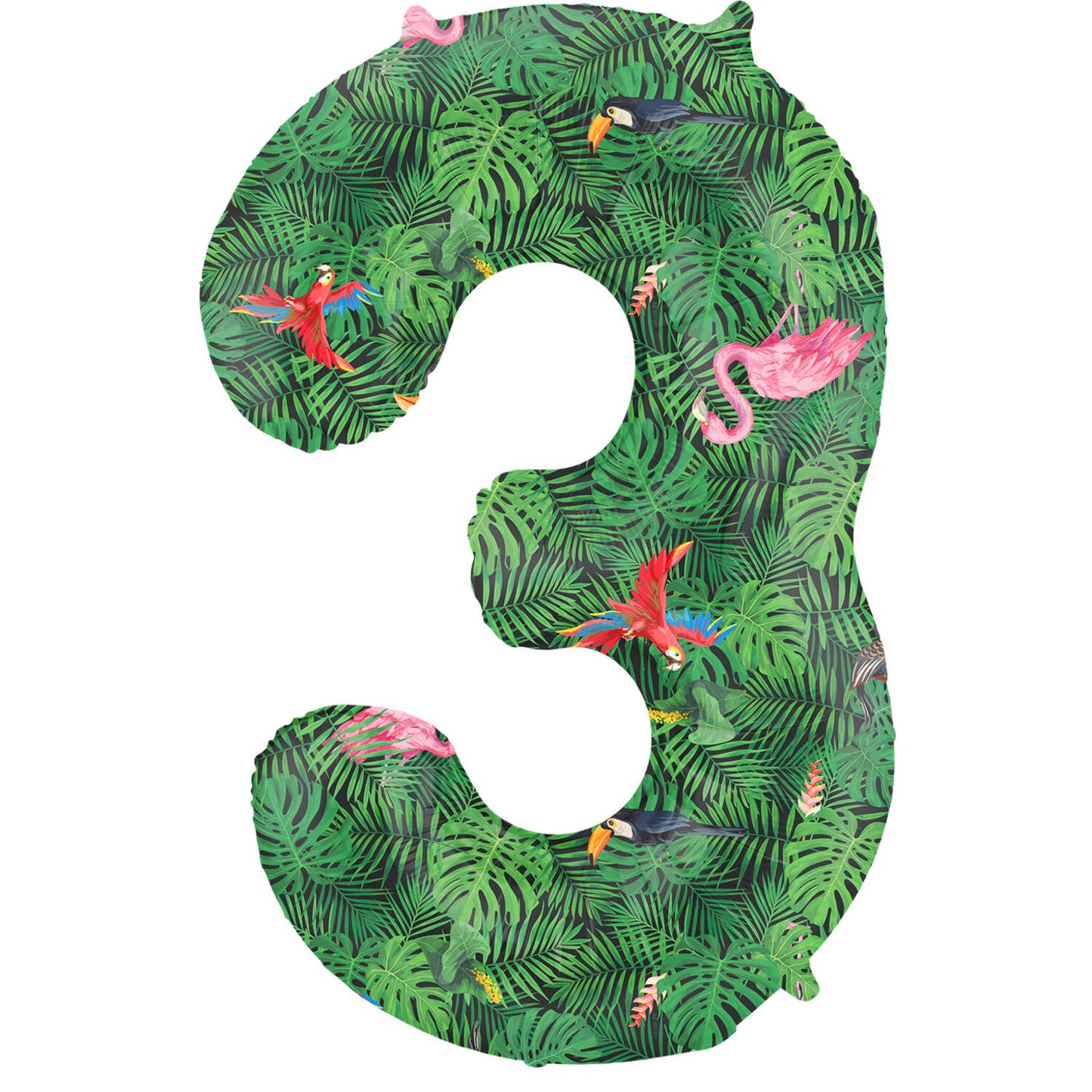 Jungle Vibe Number 3 Foil balloon, 86cm