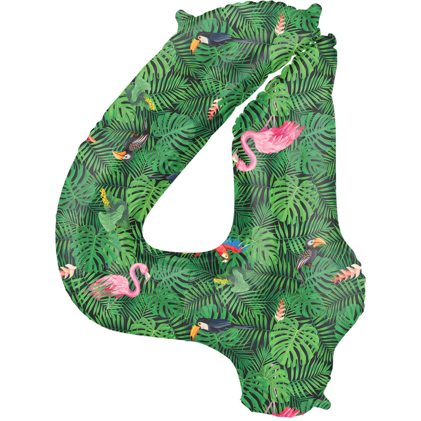 Jungle Vibe Number 4 Foil balloon, 86cm