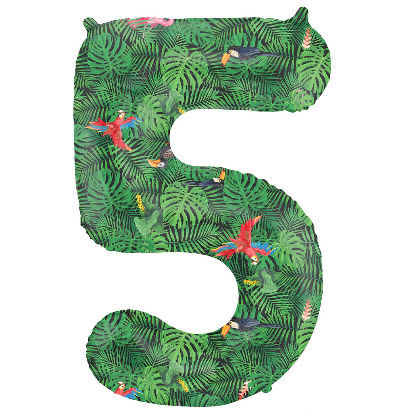 Jungle Vibe Number 5 Foil balloon, 86cm
