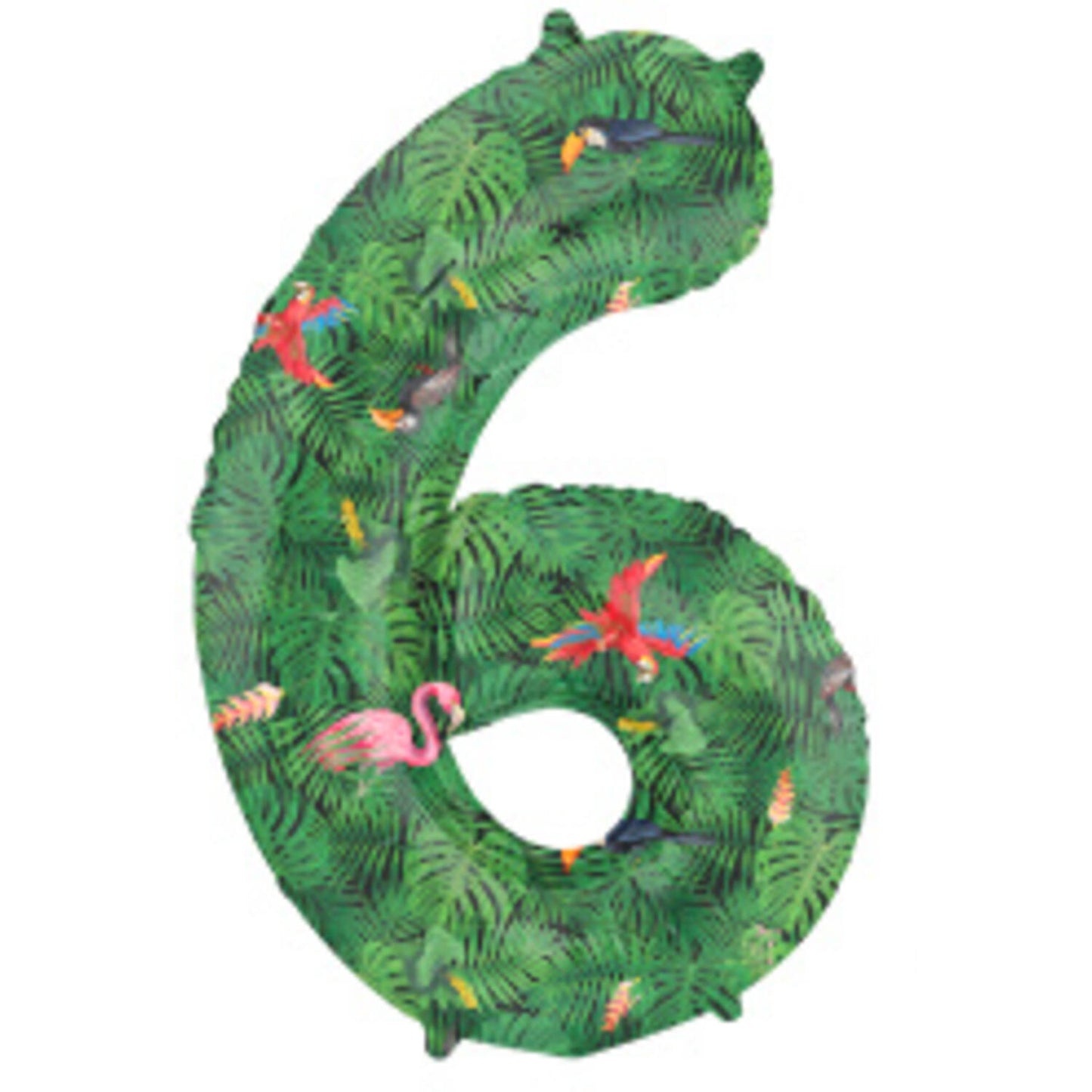 Jungle Vibe Number 6 Foil balloon, 86cm