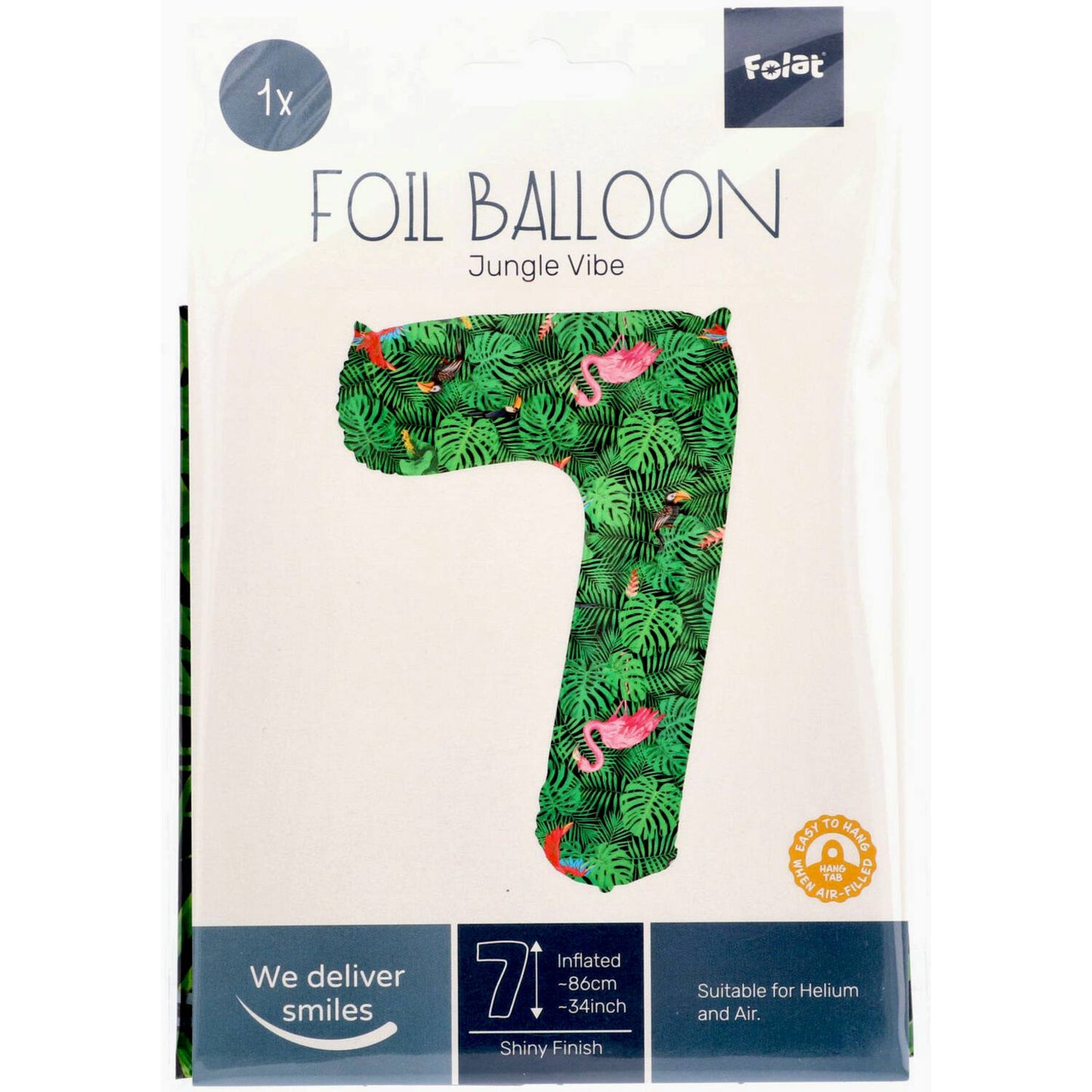 Jungle Vibe Number 7 Foil balloon, 86cm