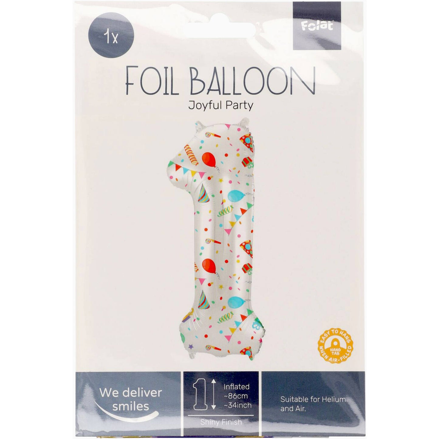 Joyful Party Number 1 Foil balloon, 86cm