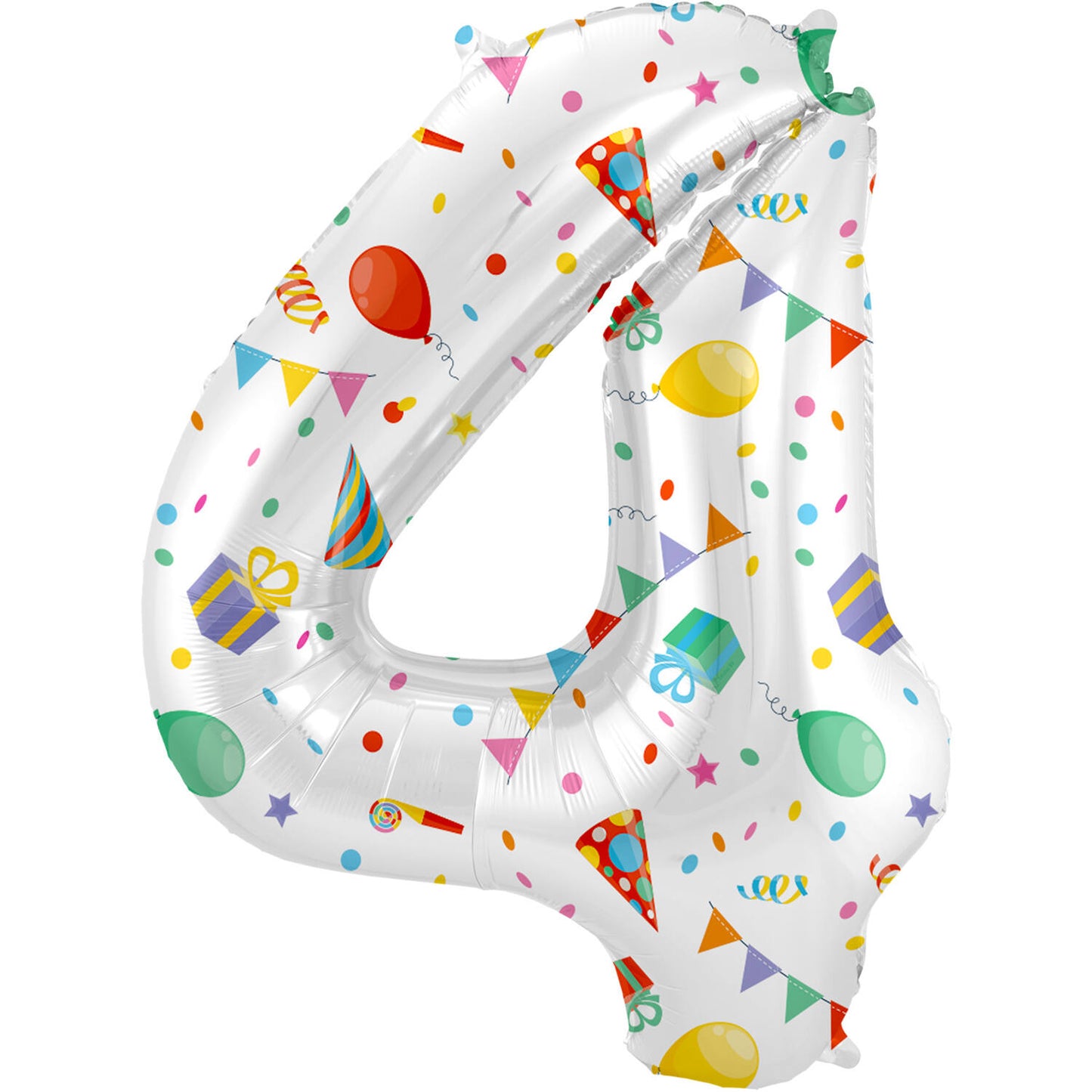 Joyful Party Number 4 Foil balloon, 86cm