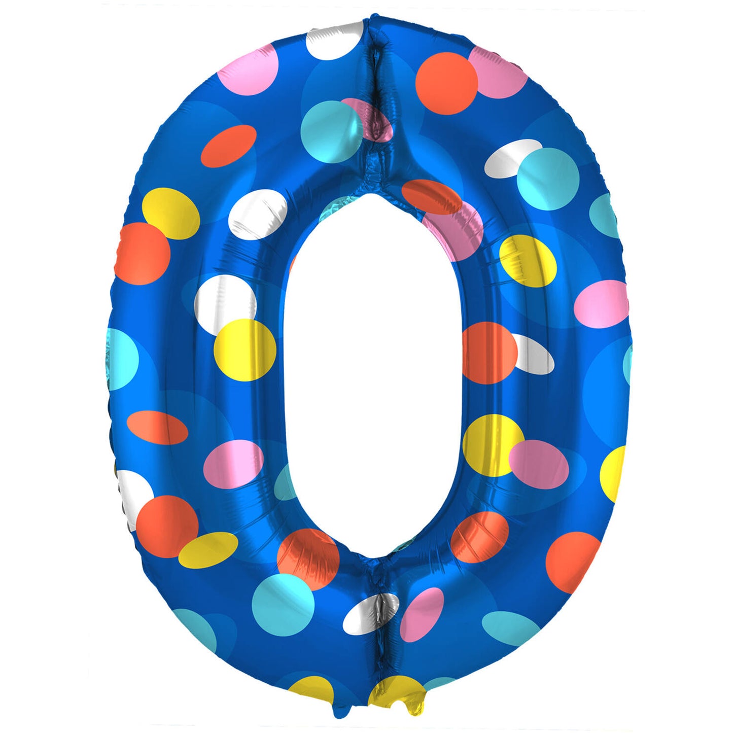 Colorful Dots Number 0 Foil balloon, 86cm