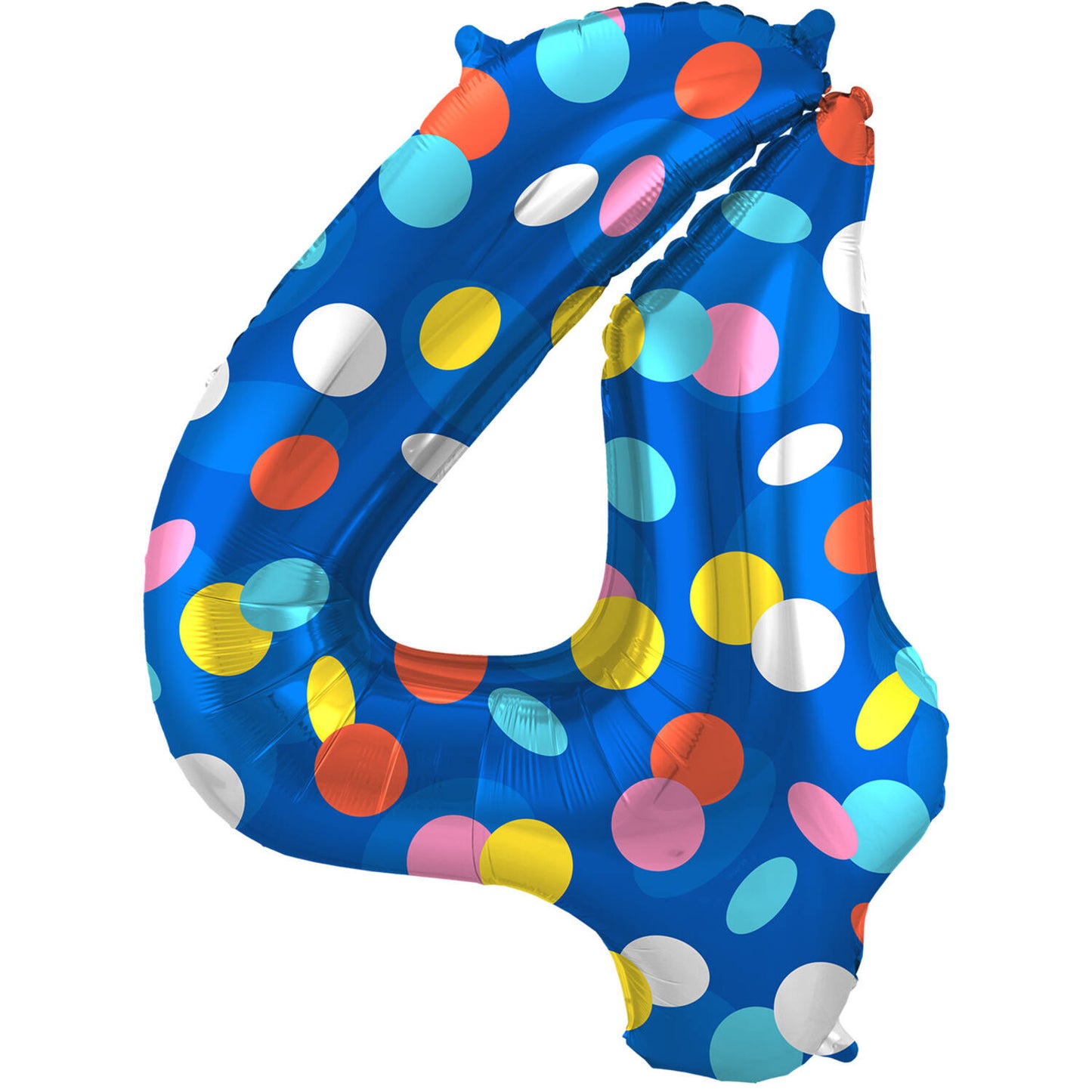 Colorful Dots Number 4 Foil balloon, 86cm