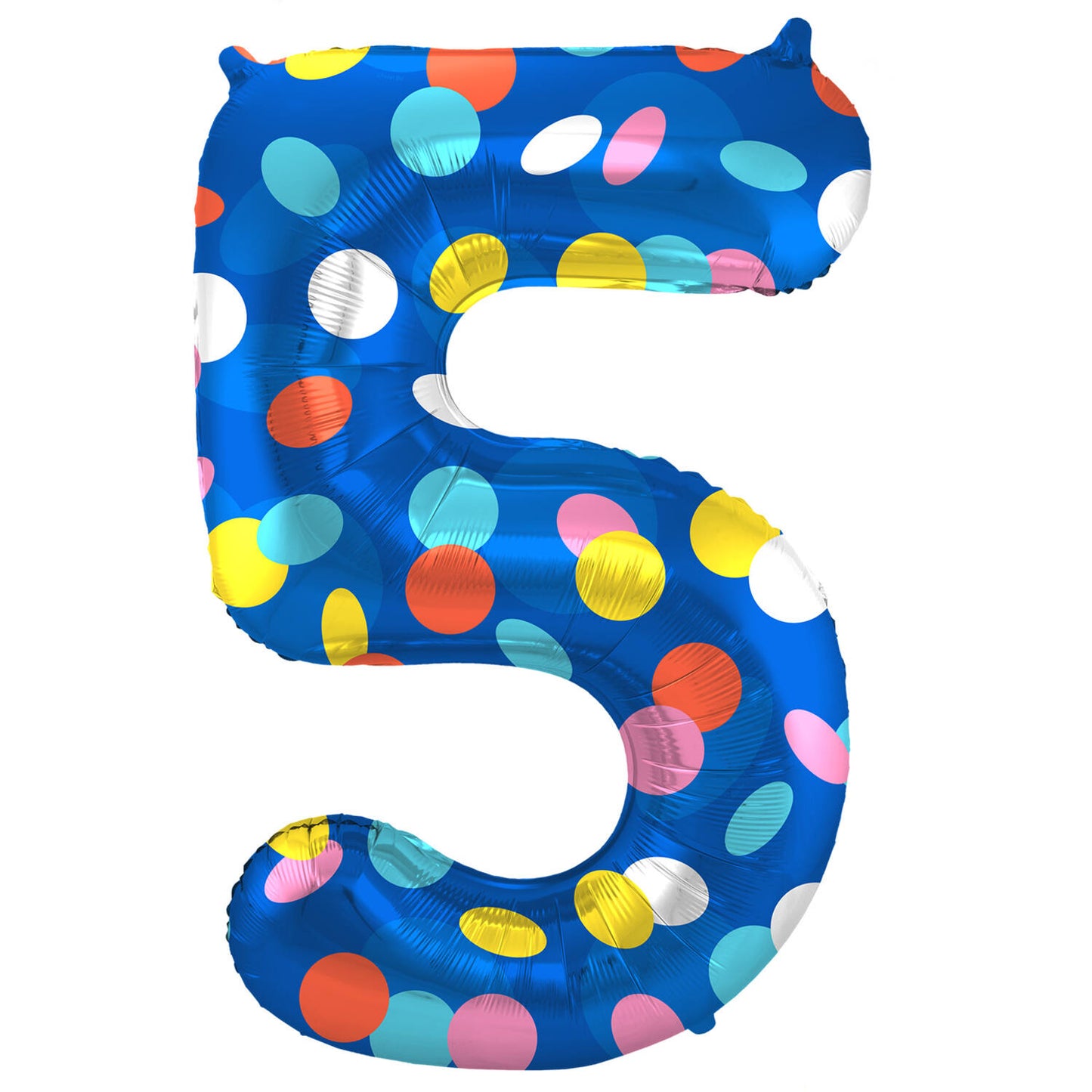 Colorful Dots Number 5 Foil balloon, 86cm