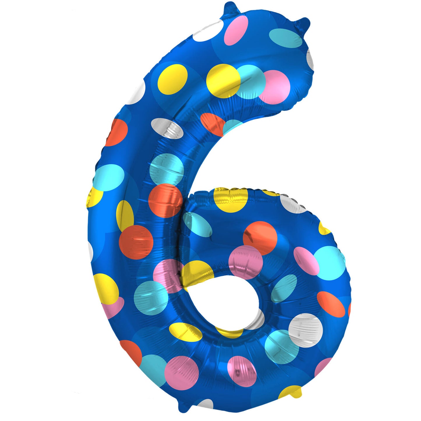 Colorful Dots Number 6 Foil balloon, 86cm