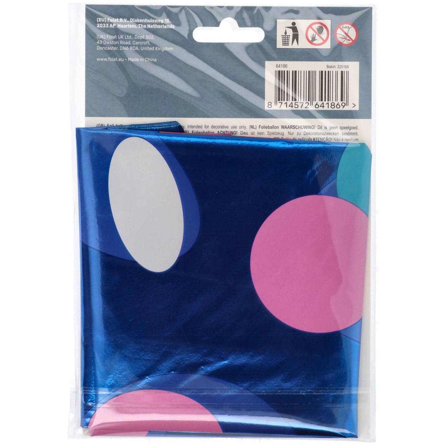 Colorful Dots Number 6 Foil balloon, 86cm
