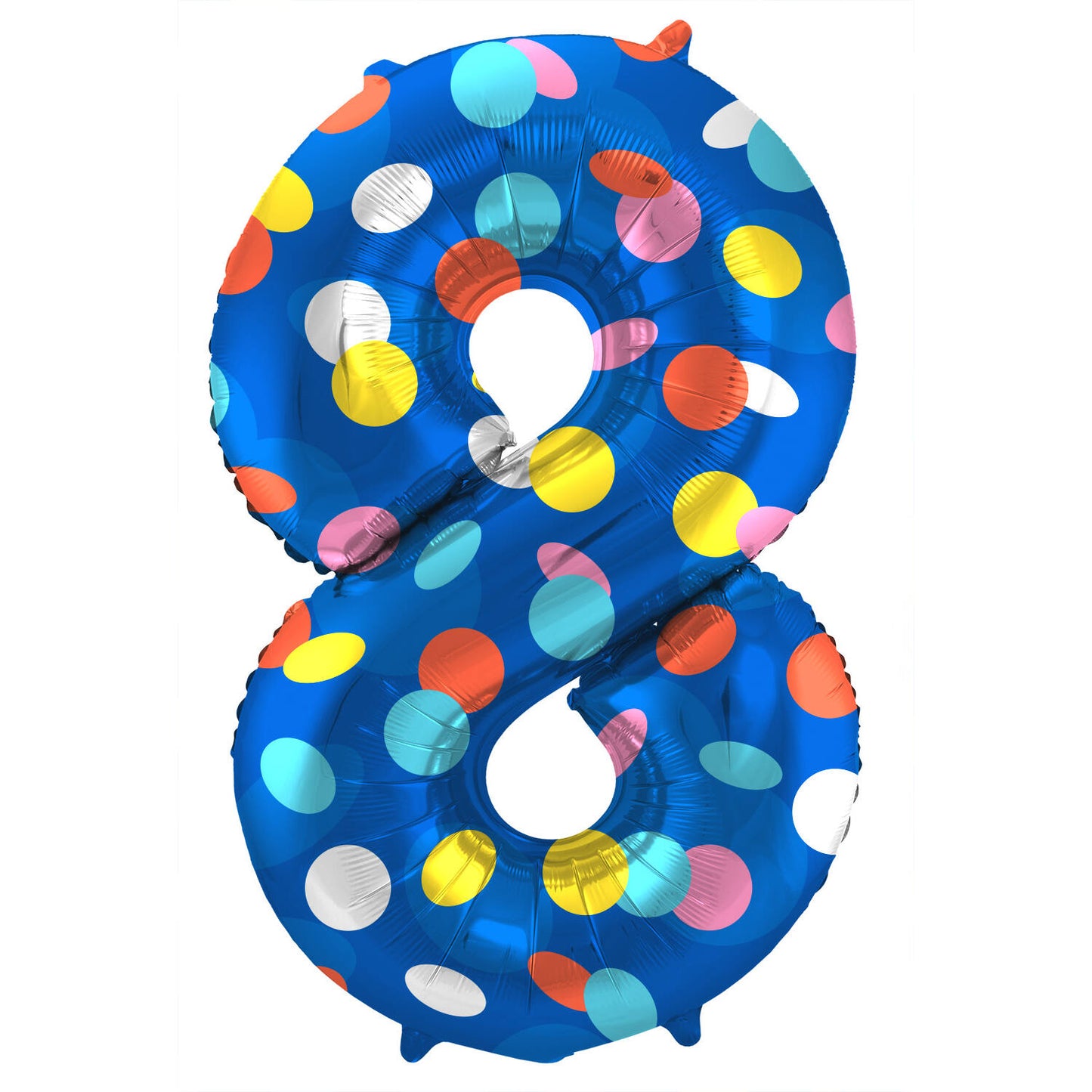 Colorful Dots Number 8 Foil balloon, 86cm
