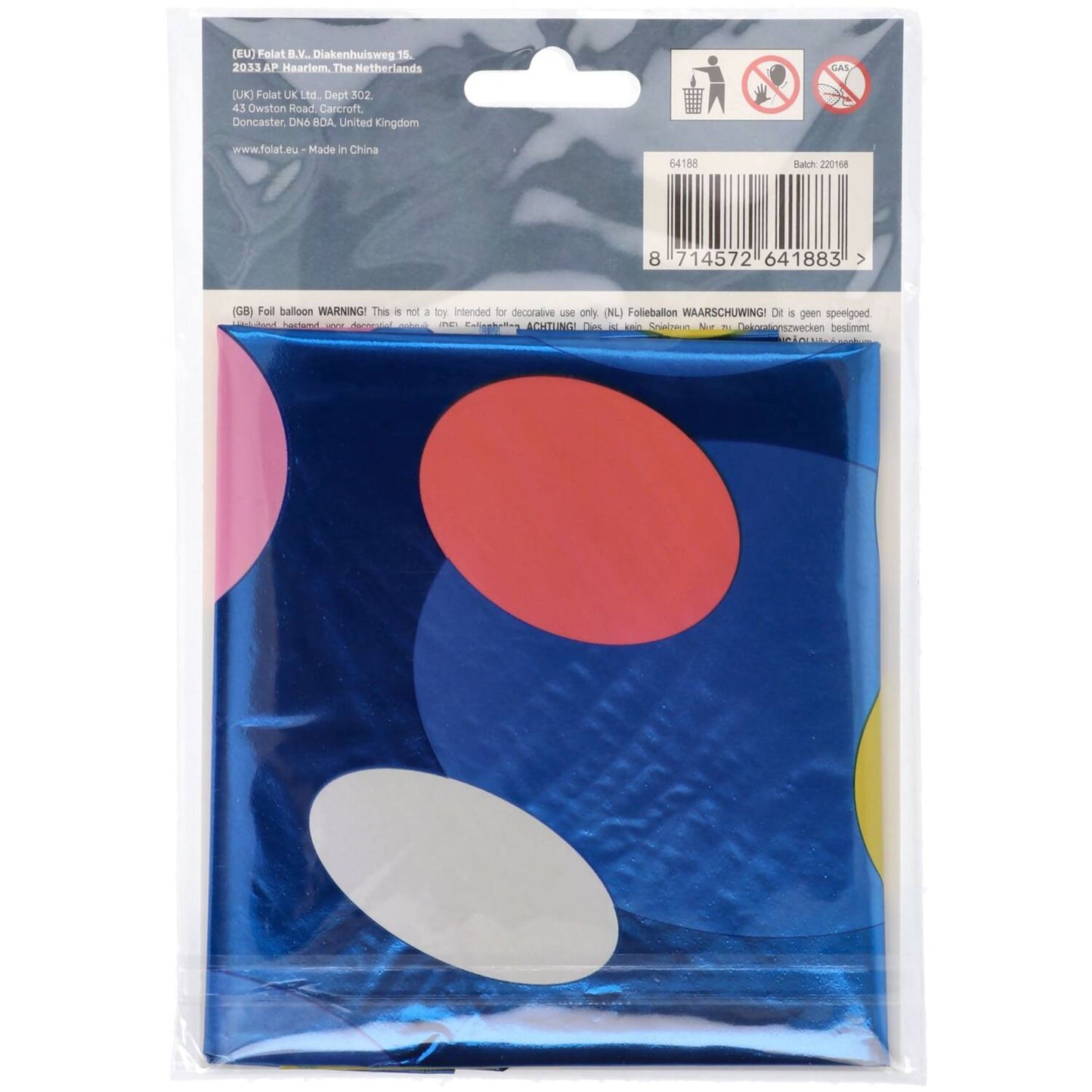 Colorful Dots Number 8 Foil balloon, 86cm