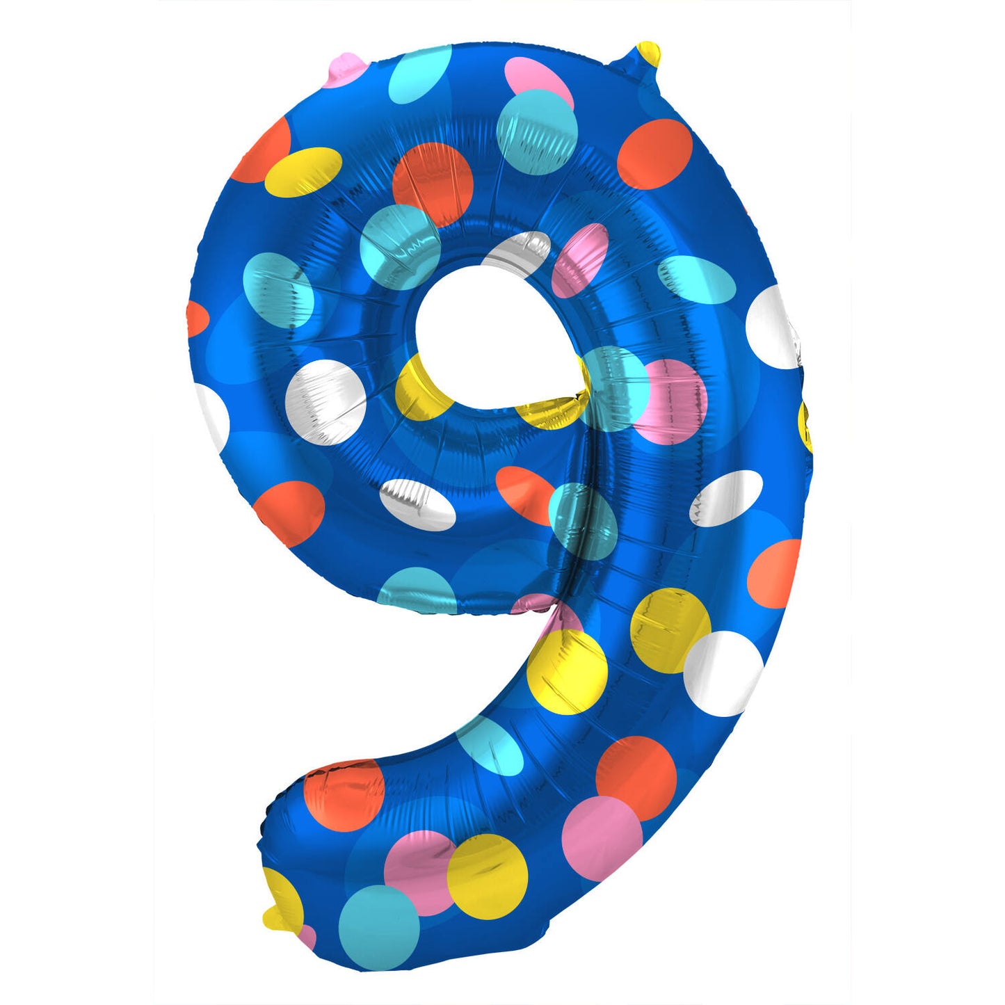 Colorful Dots Number 9 Foil balloon, 86cm